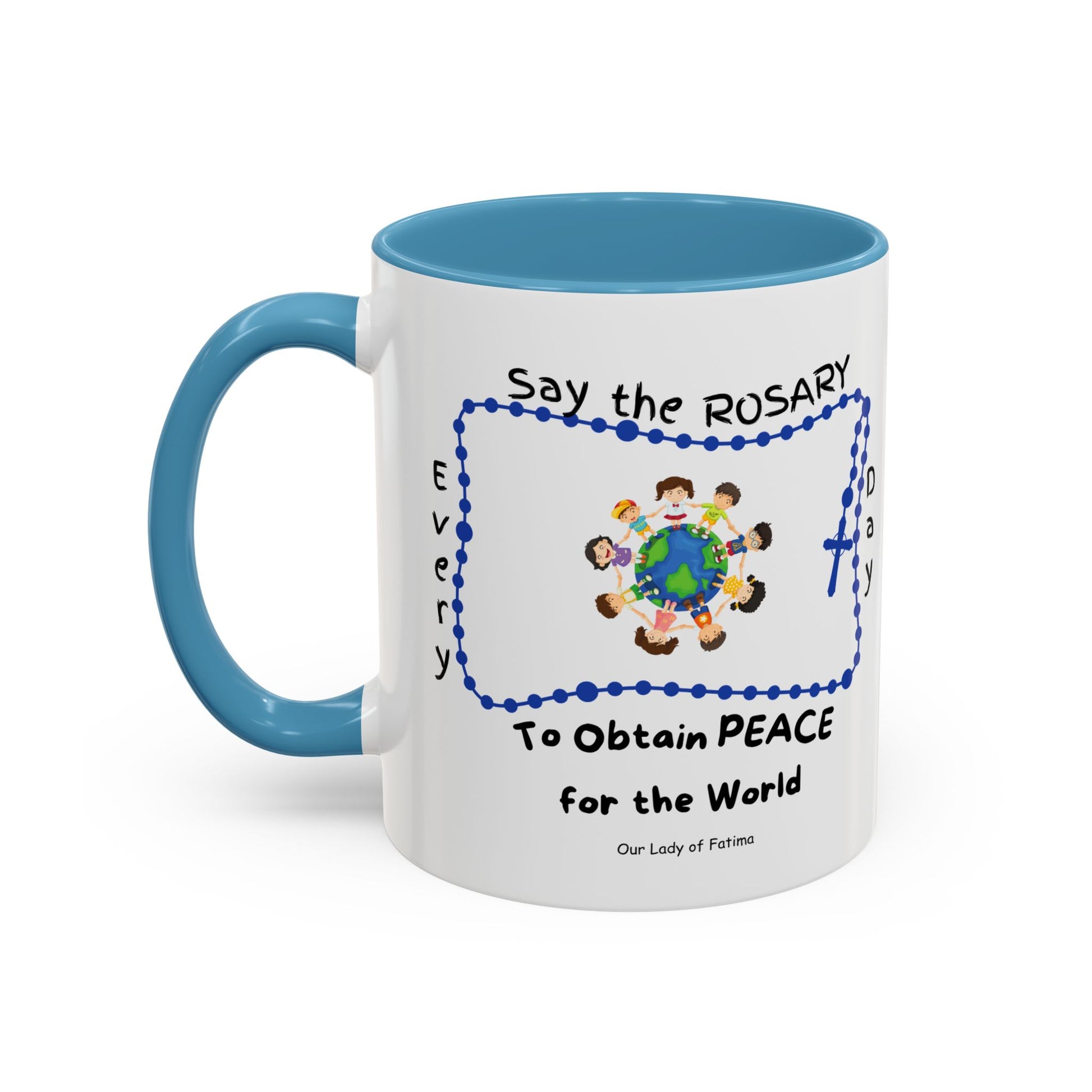 Our Lady of Fatima Rosary Kids Mug