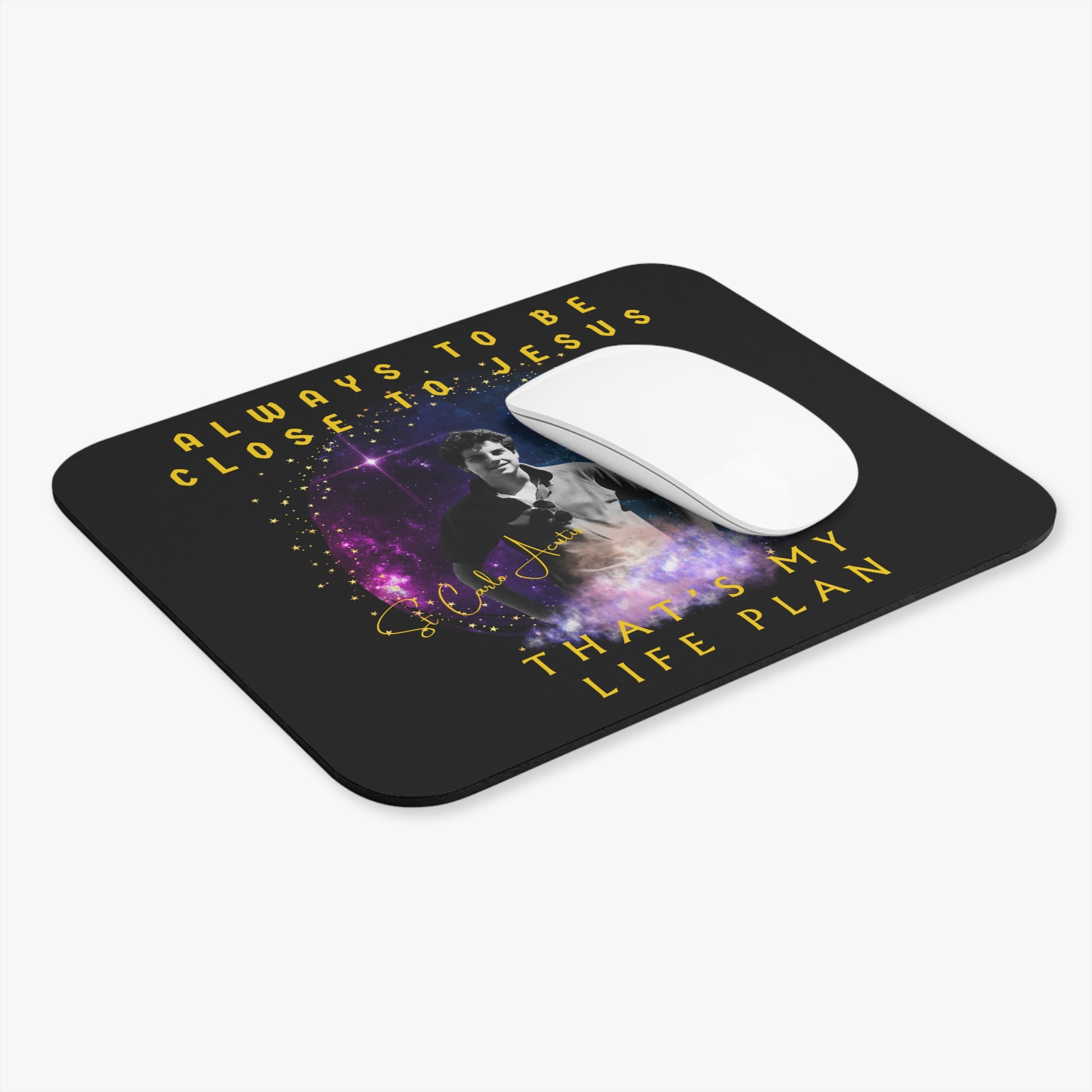 St. Carlo Acutis Mouse Pad Black