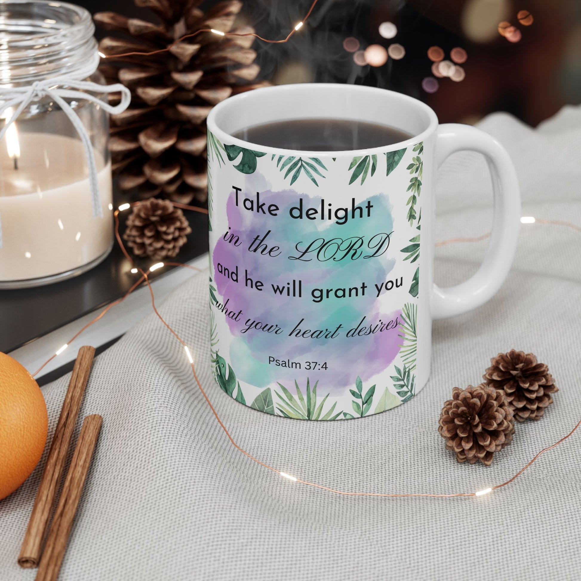 Psalm 374 Take Delight In The Lord Catholic Mug (11oz, 15oz)