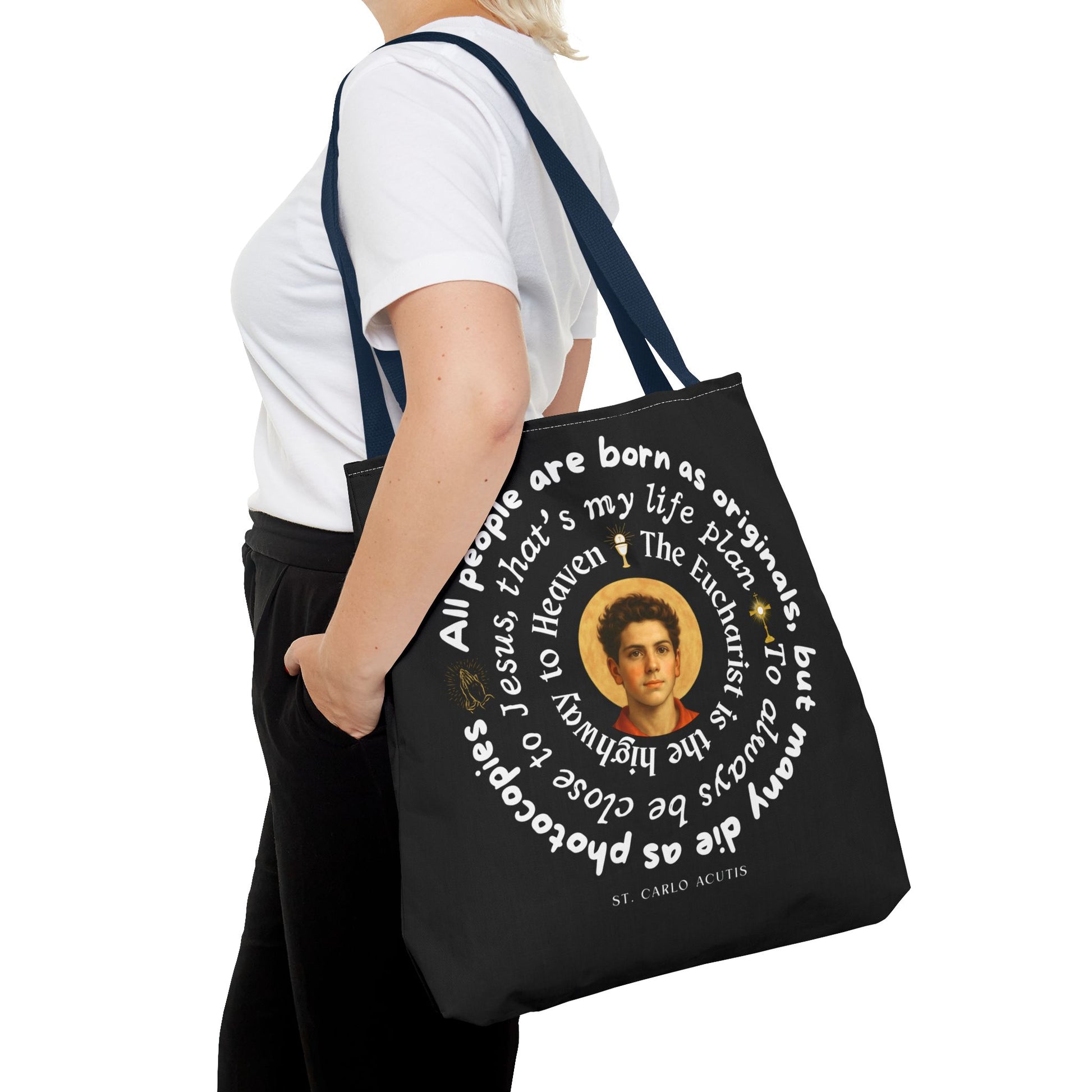St. Carlo Acutis Tote Bag -Black