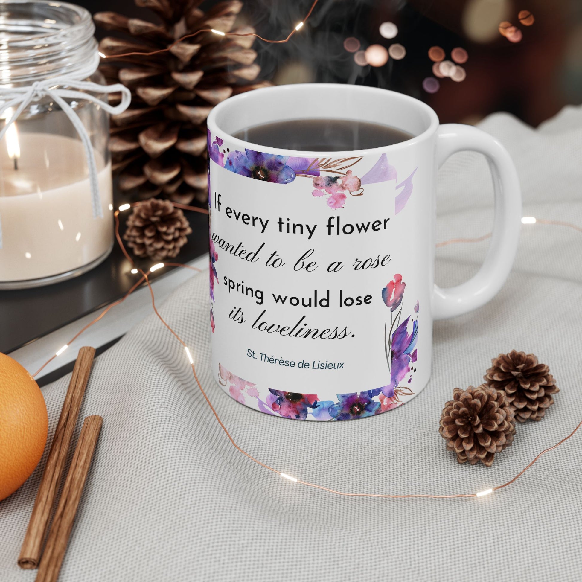 St. Thérèse de Lisieux Every Tiny Flower Catholic Mug (11oz, 15oz)