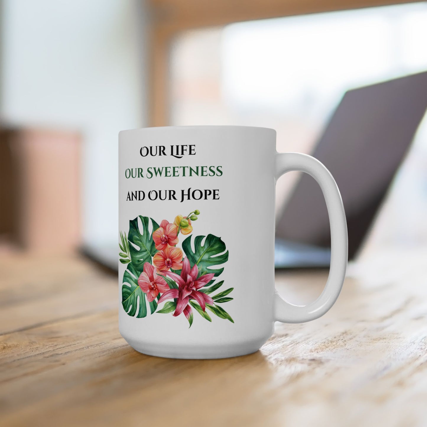 Hail Holy Queen Floral Mug (11oz, 15oz)