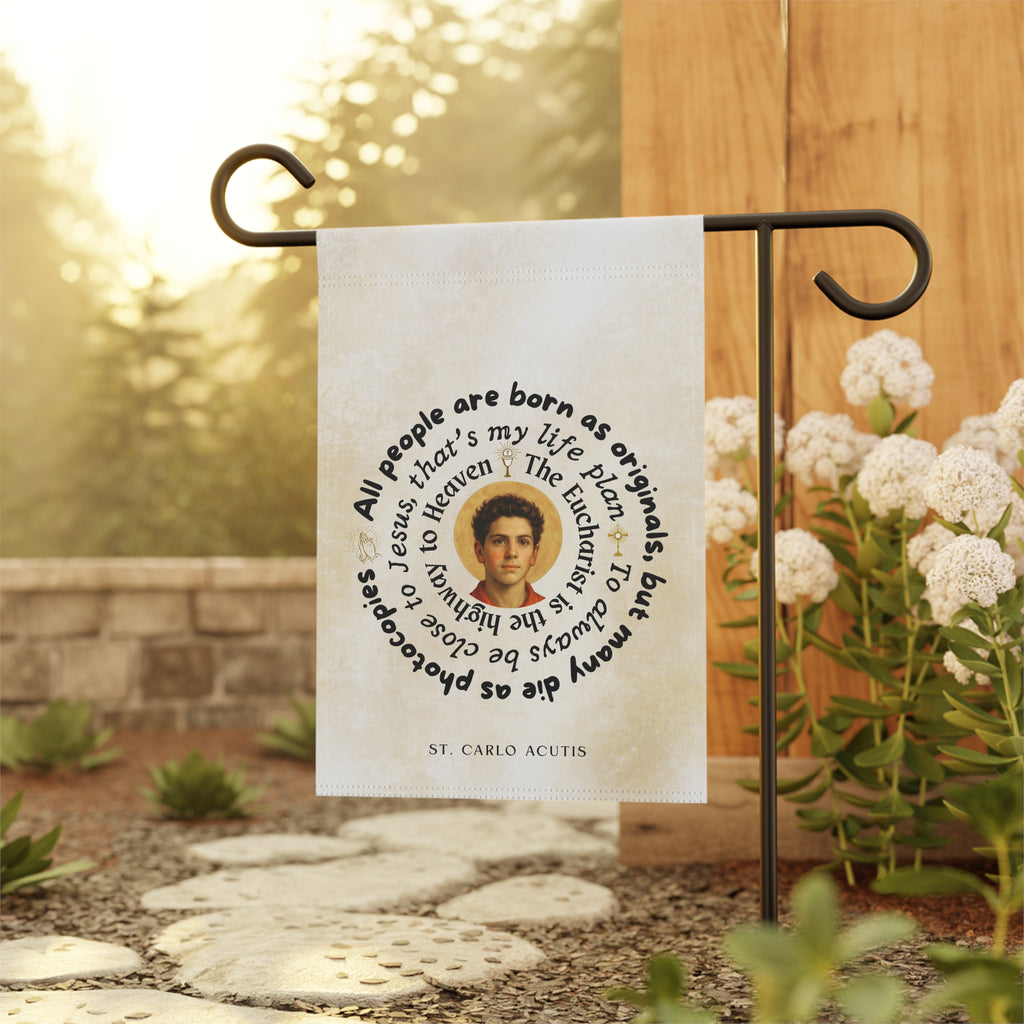 St. Carlo Acutis Inspirational Garden Flag/Outdoor Banner