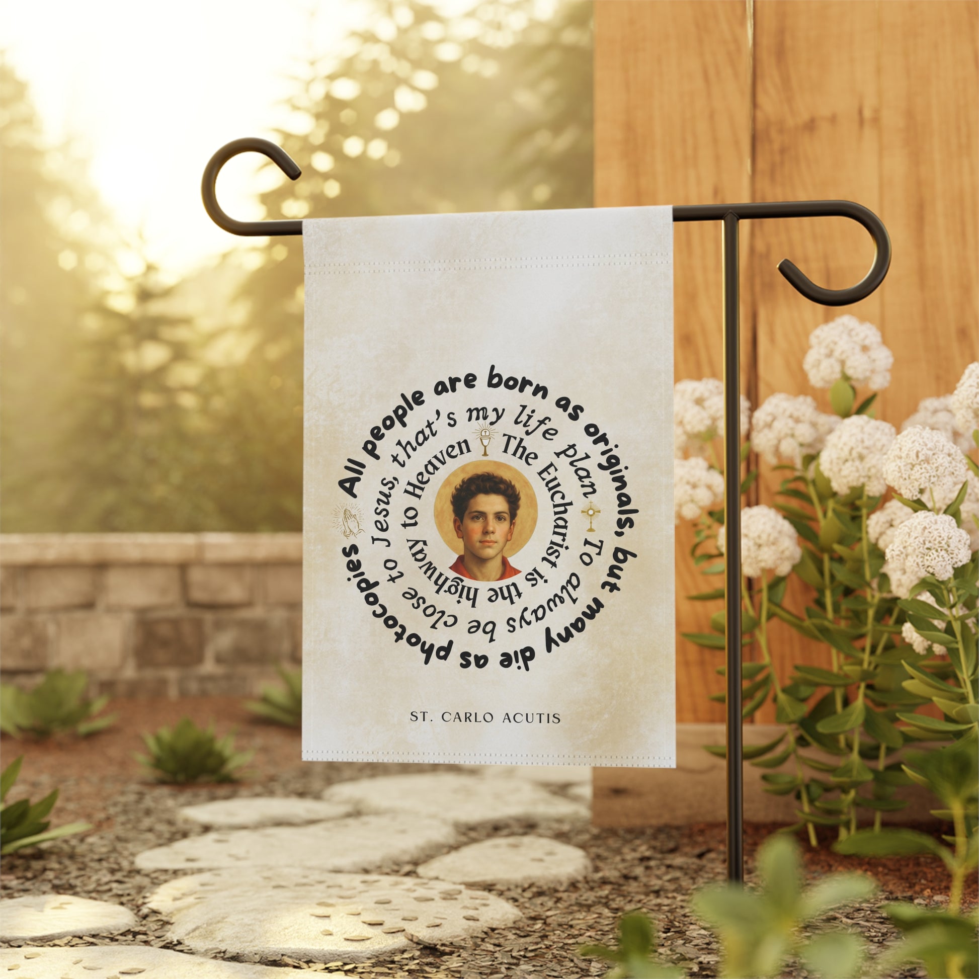 St. Carlo Acutis Inspirational Garden Flag/Outdoor Banner