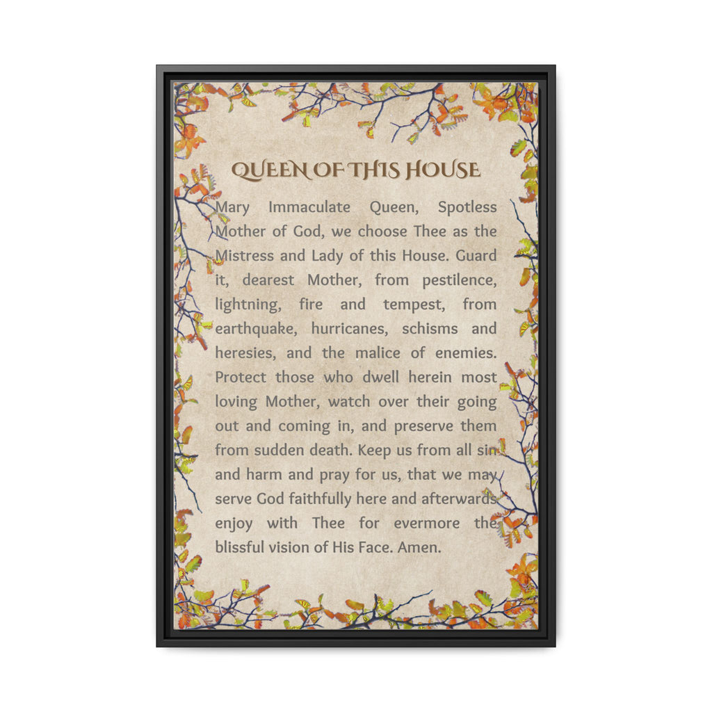 Daily Marian Prayer of Protection Framed- Queen of This House