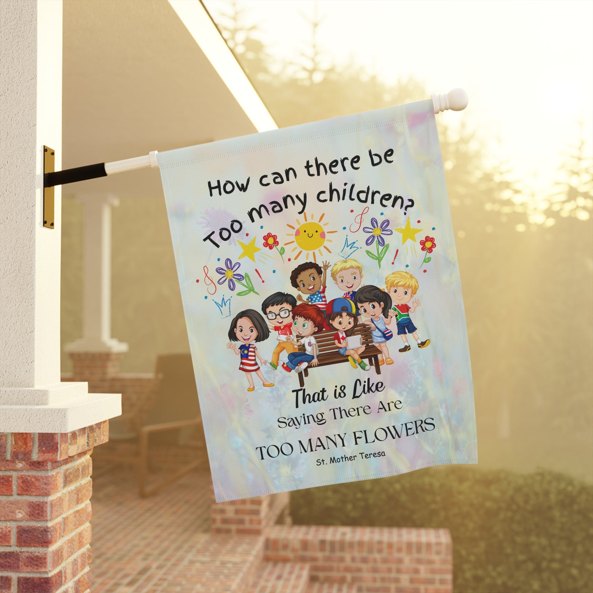 St. Mother Teresa Flowers Kids Garden Flag & Banner