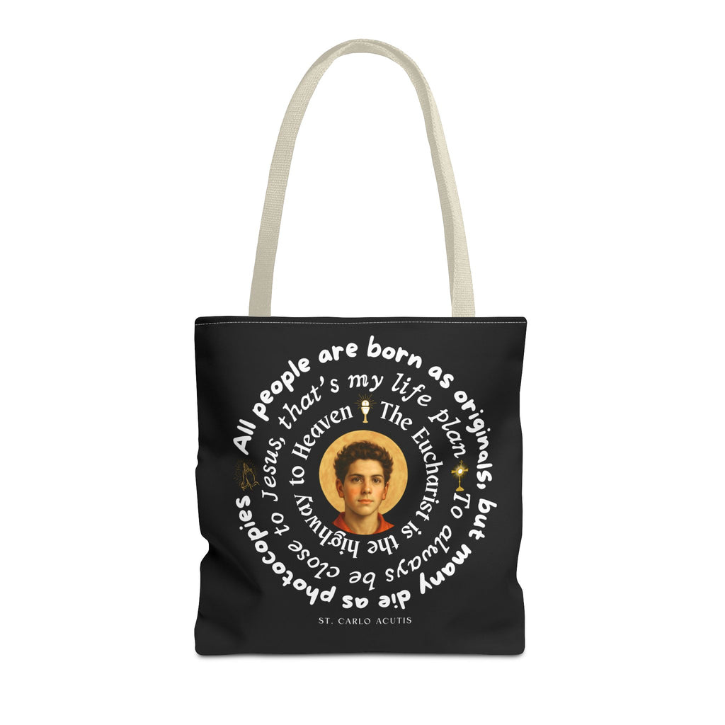 St. Carlo Acutis Tote Bag -Black