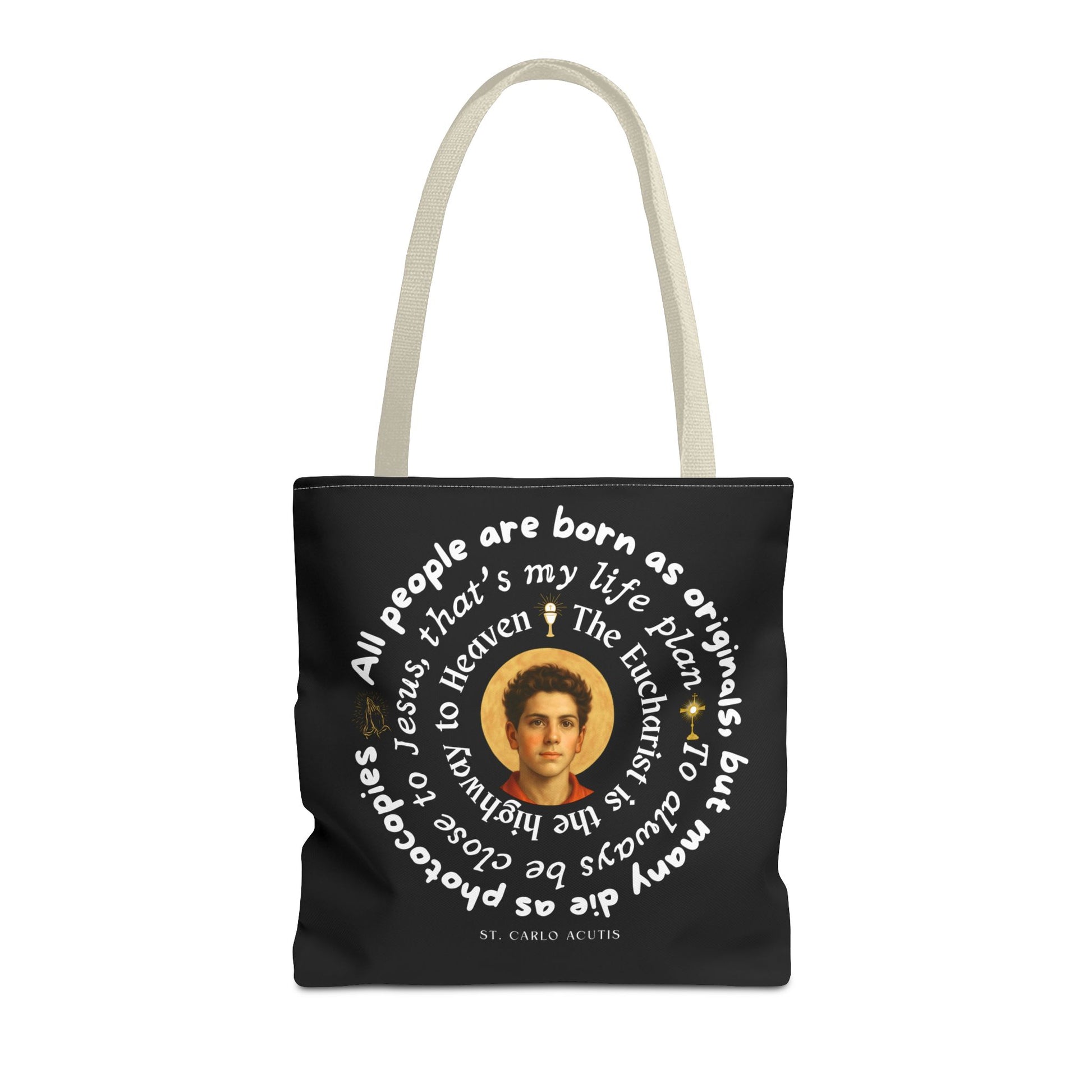 St. Carlo Acutis Tote Bag -Black