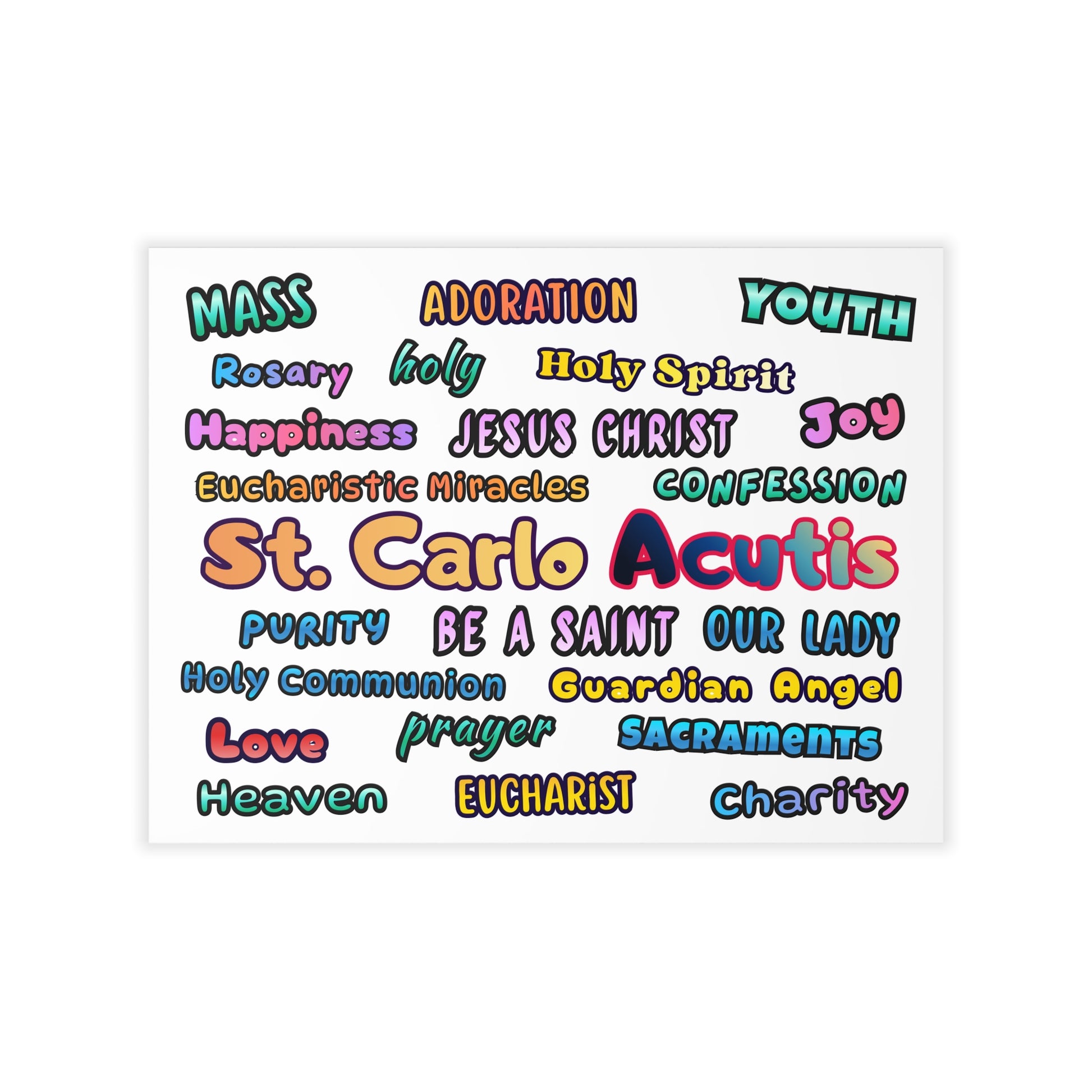 St. Carlo Acutis Inspirational Word Wall Decal — for Kids & Teens