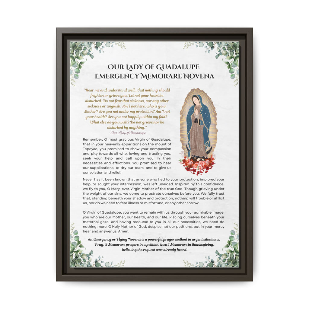 Our Lady of Guadalupe Emergency Memorare Novena, Framed (Multi-color)