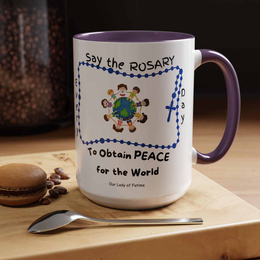 Our Lady of Fatima Rosary Kids Mug