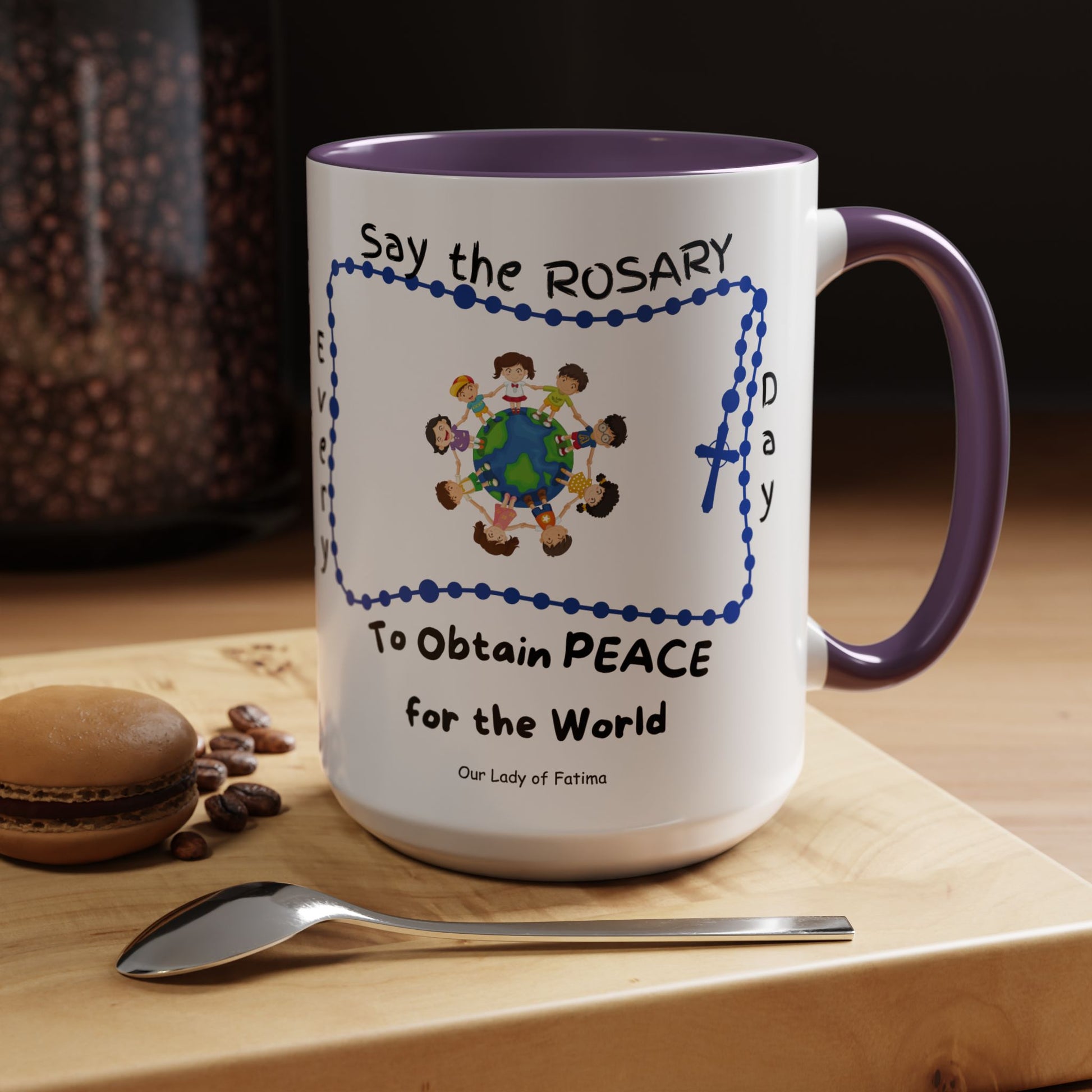 Our Lady of Fatima Rosary Kids Mug