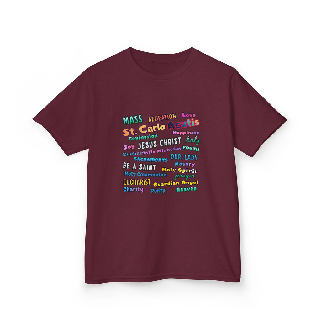 St. Carlo Acutis Inspirational Youth Word Cloud T-Shirt