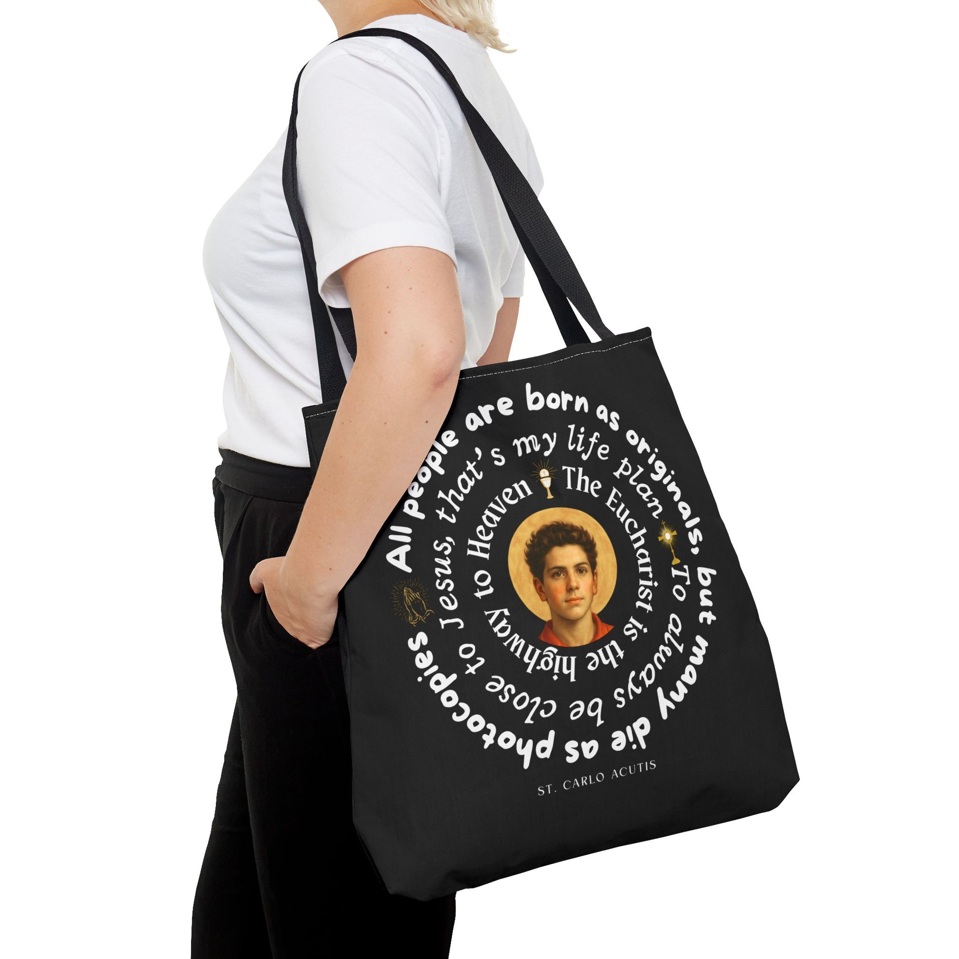 St. Carlo Acutis Tote Bag -Black