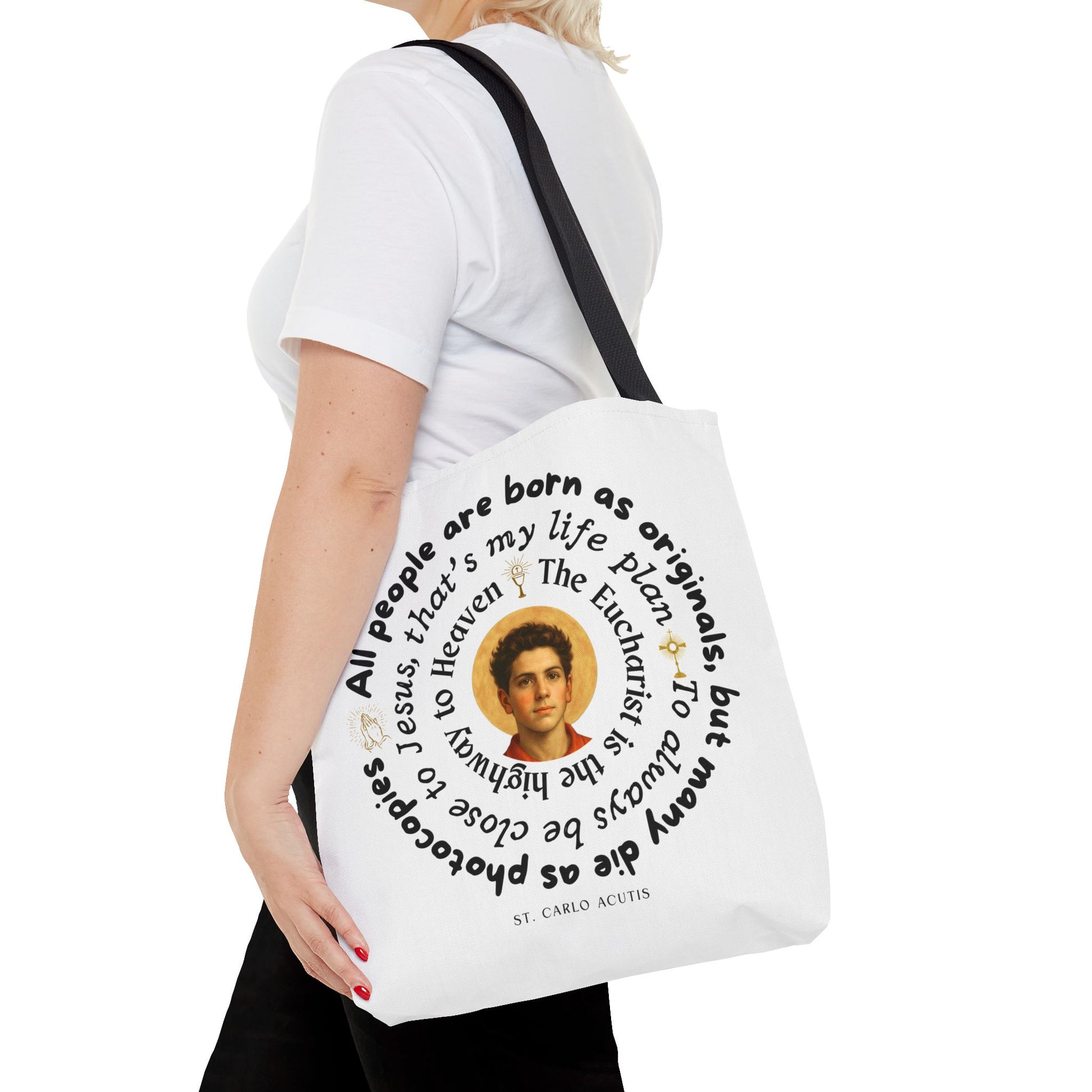 St. Carlo Acutis Tote Bag -White