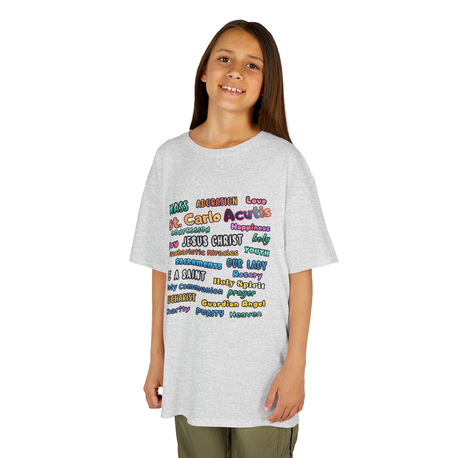 St. Carlo Acutis Inspirational Youth Word Cloud T-Shirt