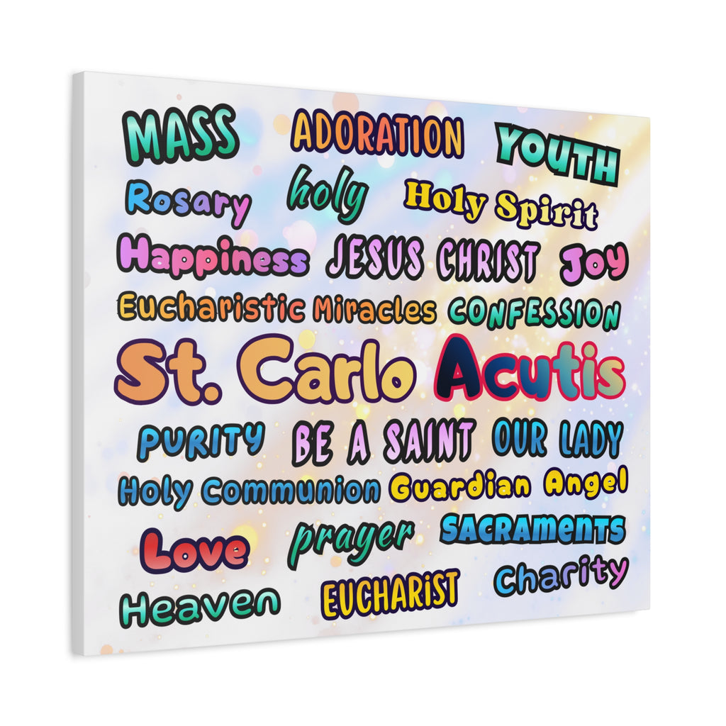 St. Carlo Acutis Inspirational Word Canvas
