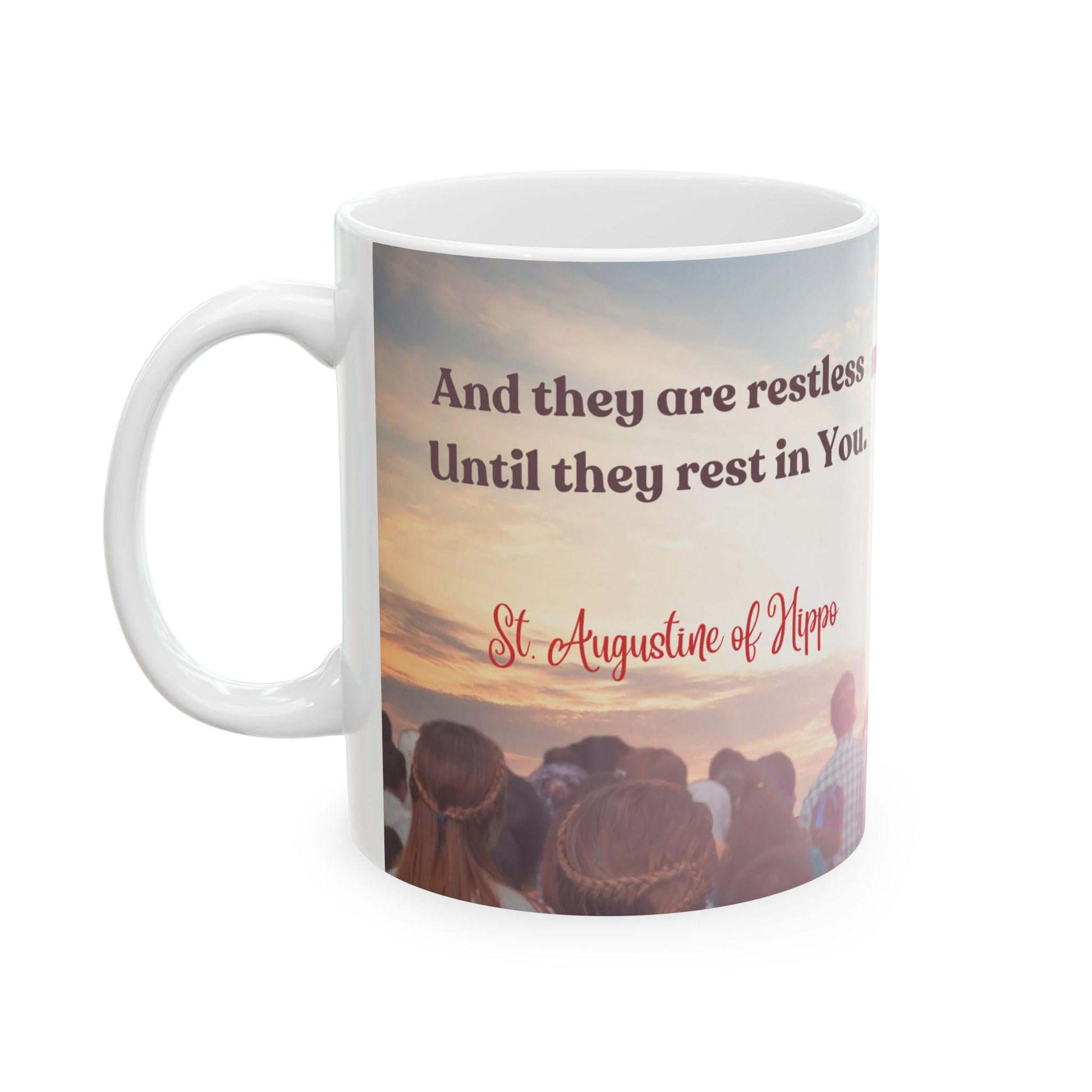 St. Augustine Our Hearts Are Restless Catholic Mug (11oz, 15oz)