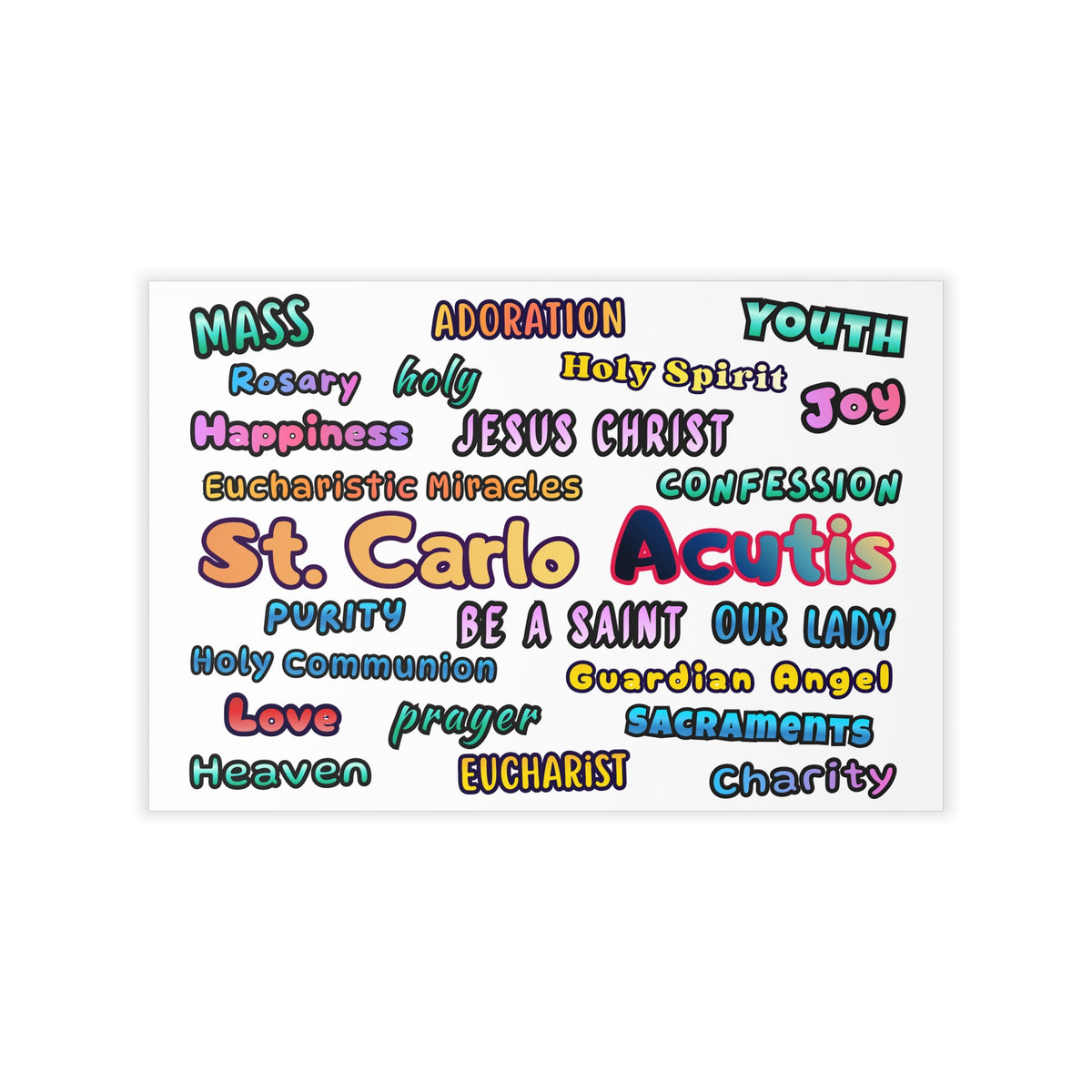 St. Carlo Acutis Inspirational Word Wall Decal — for Kids & Teens