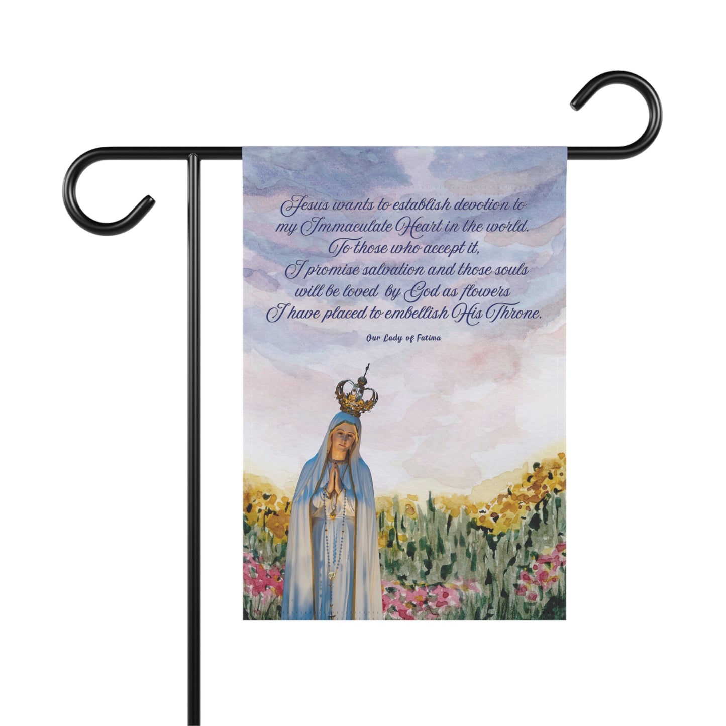 Our Lady of Fatima Immaculate Heart Garden Flag