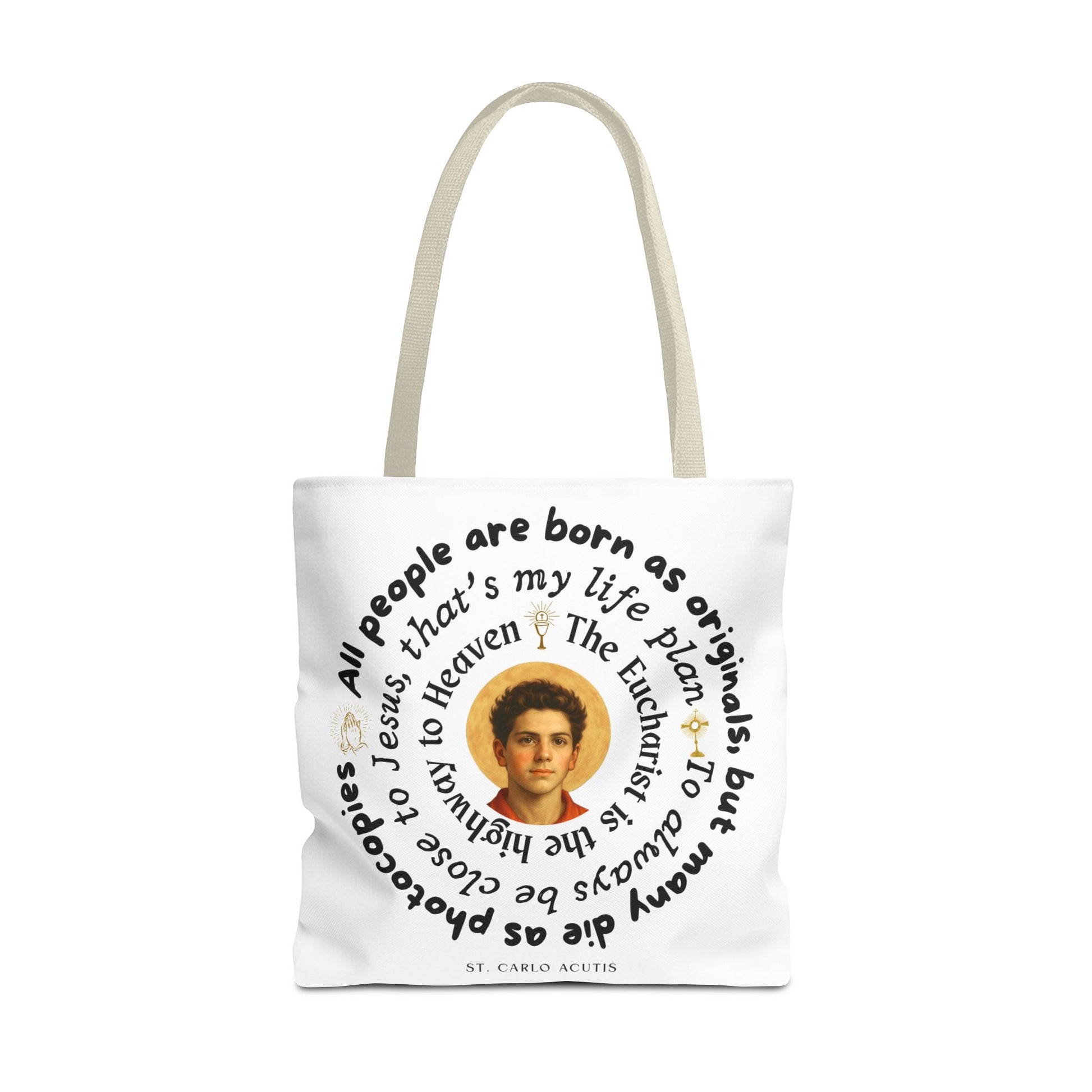 St. Carlo Acutis Tote Bag -White
