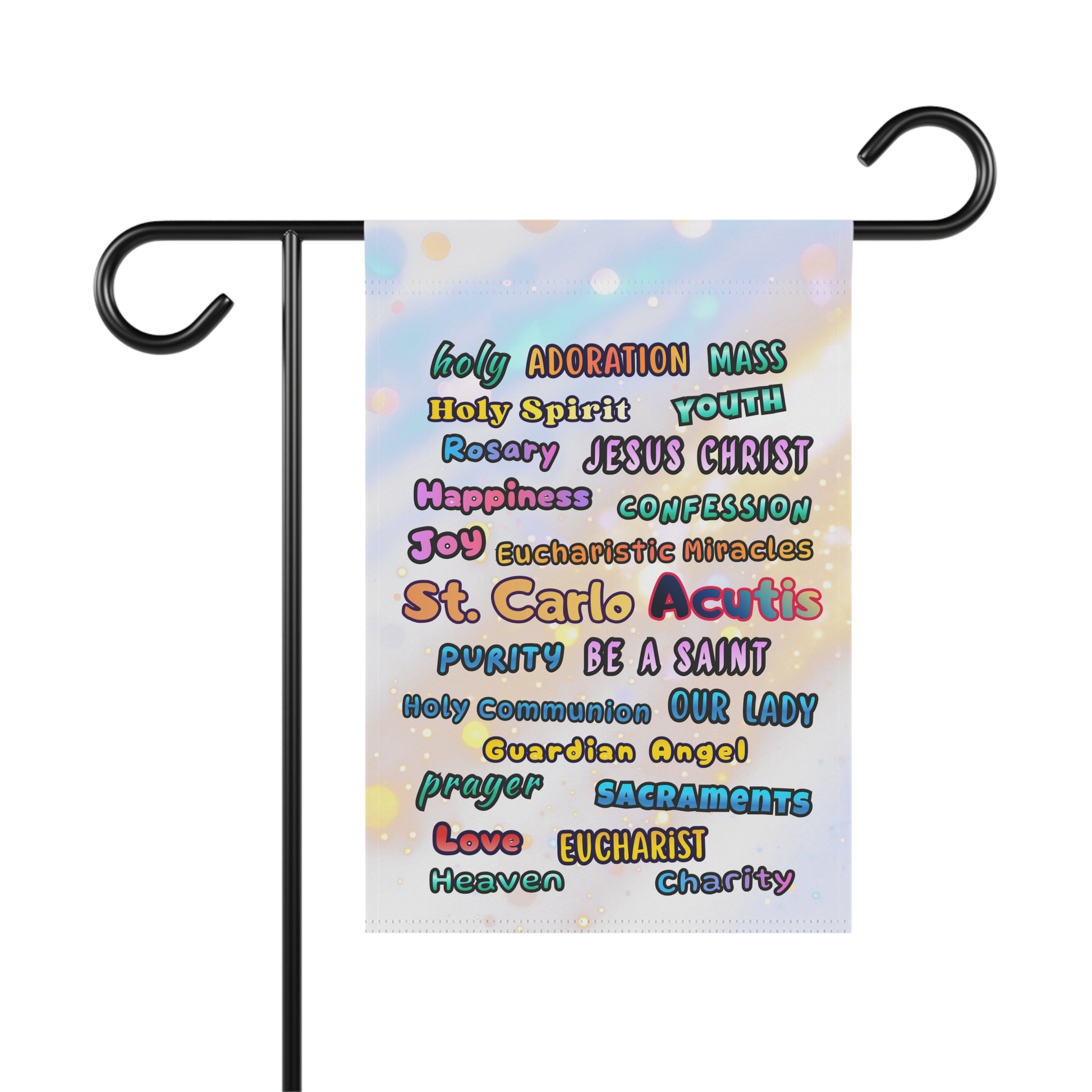 St. Carlo Acutis Inspirational Word Garden Flag — for Kids & Teens