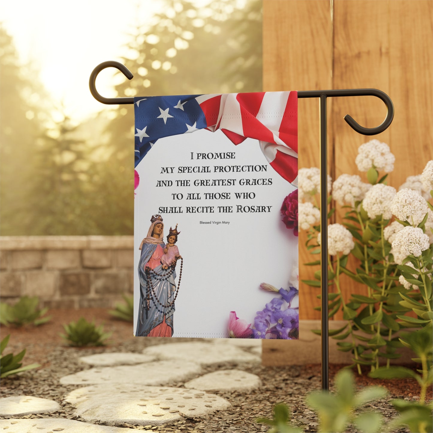 Blessed Virgin Mary I Promise My Special Protection Garden Flag