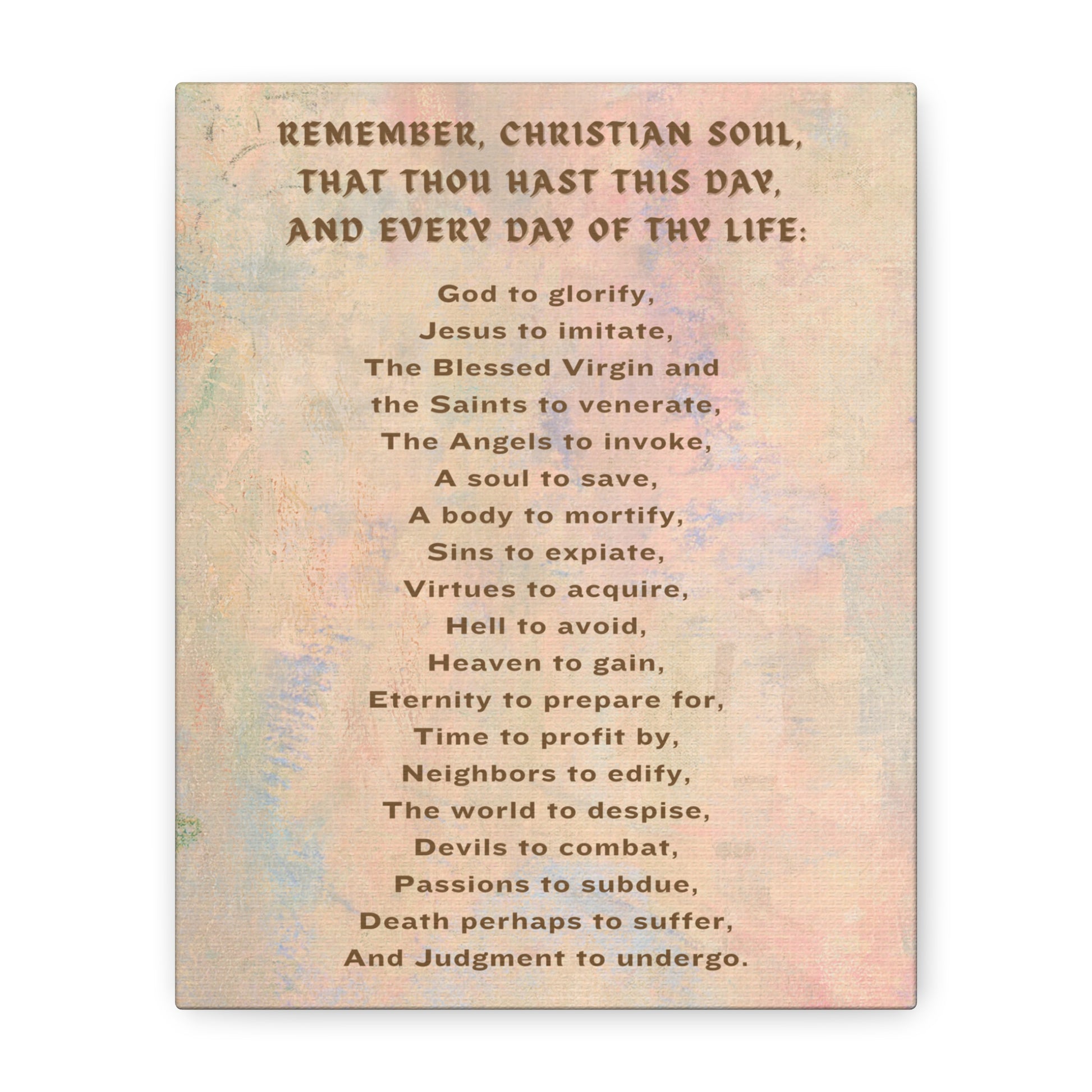 Remember Christian Soul Daily Inspirational Wall Canvas