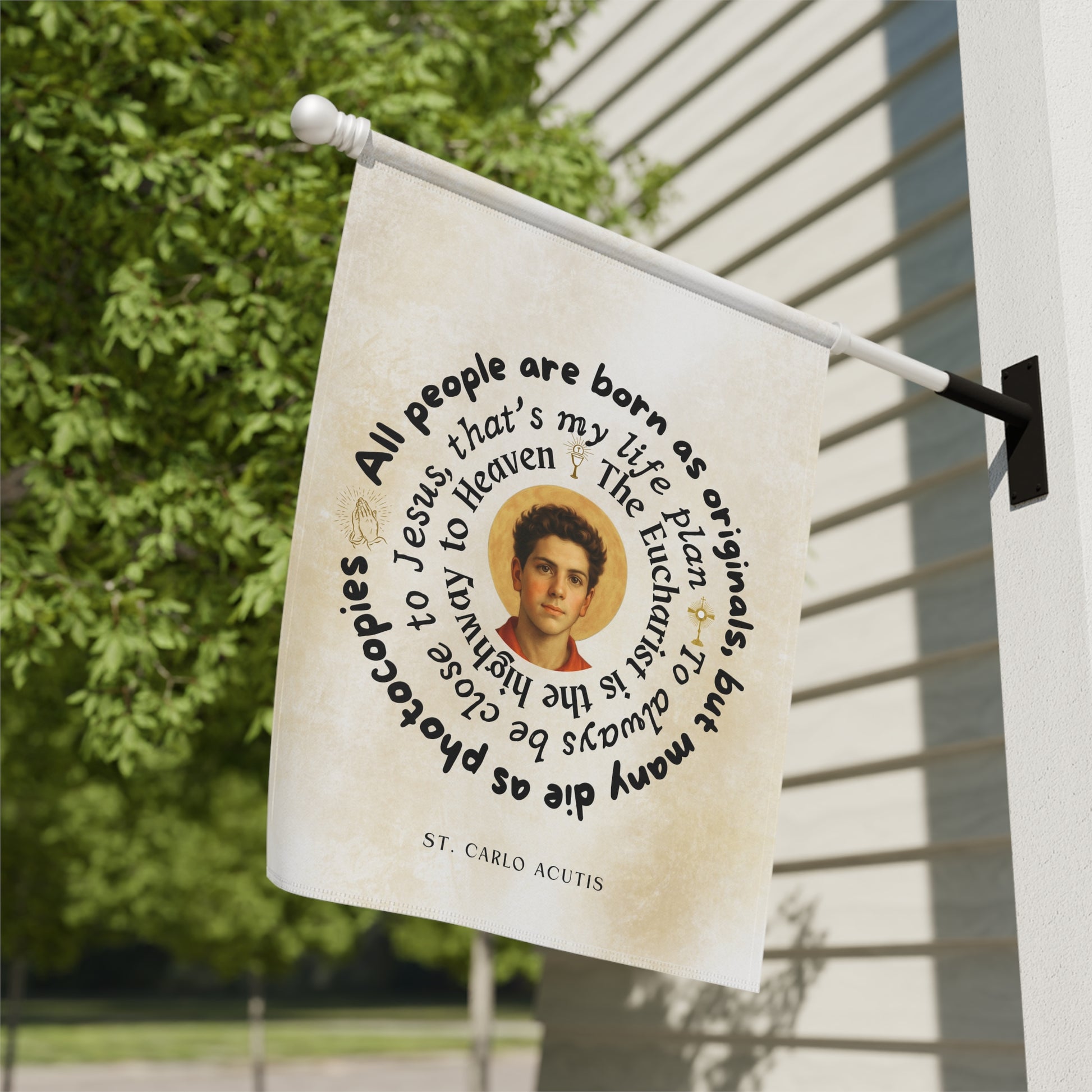 St. Carlo Acutis Inspirational Garden Flag/Outdoor Banner