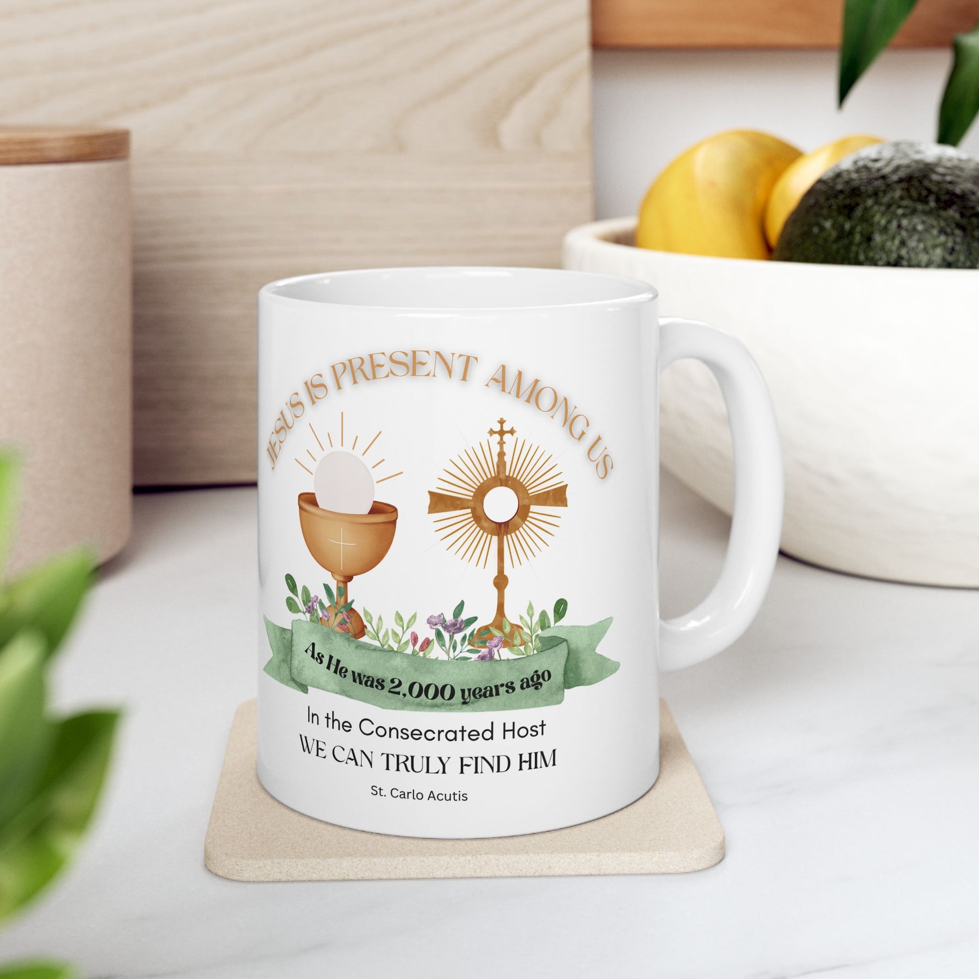 St. Carlo Acutis 'Jesus is Present' Mug