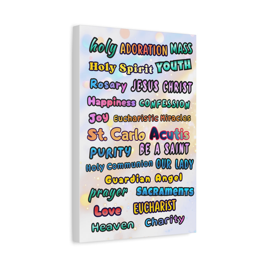 St. Carlo Acutis Inspirational Word Canvas