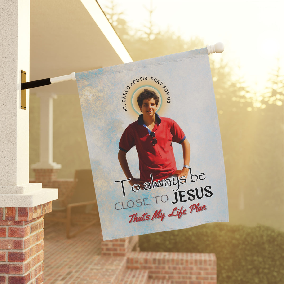 St. Carlo Acutis Canonisation Tribute Outdoor Garden Flag House Banner