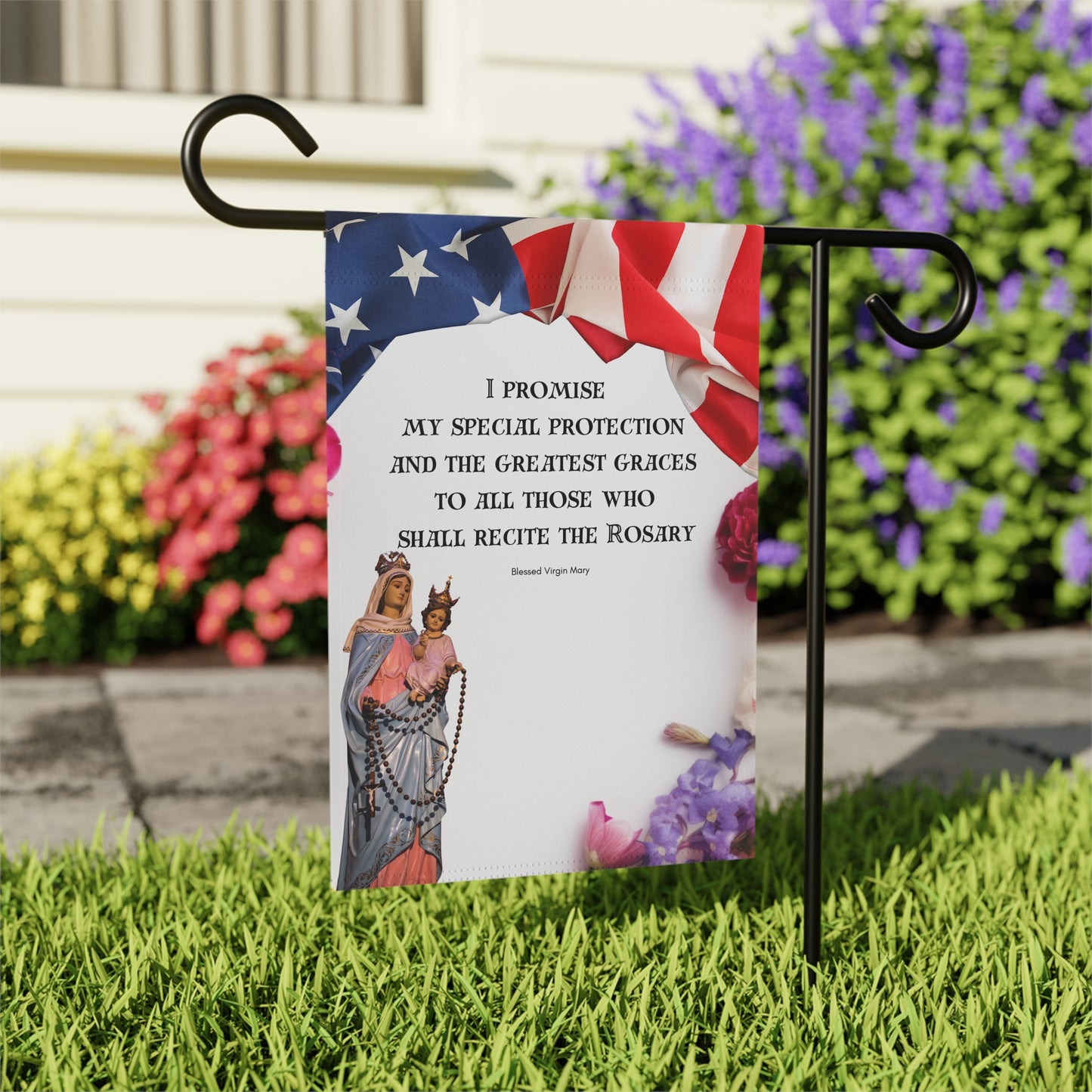 Blessed Virgin Mary I Promise My Special Protection Garden Flag