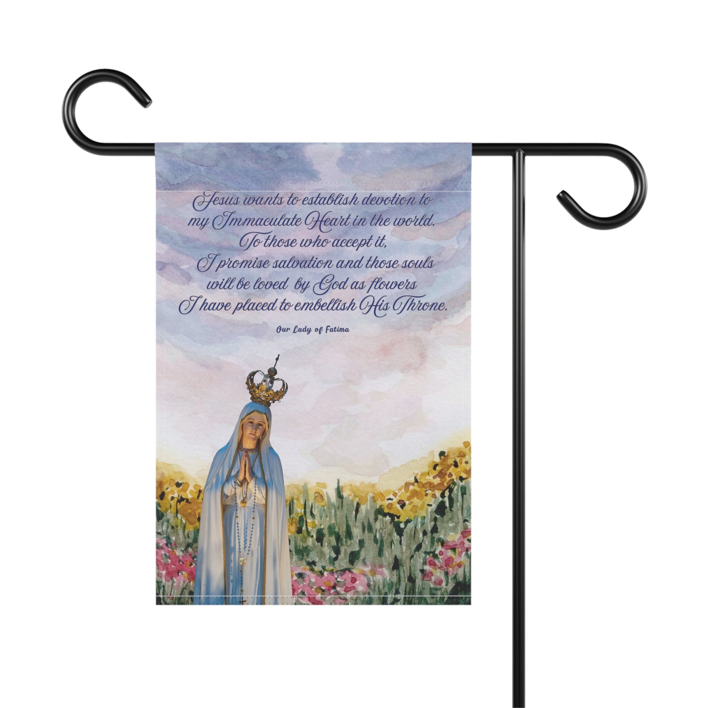 Our Lady of Fatima Immaculate Heart Garden Flag