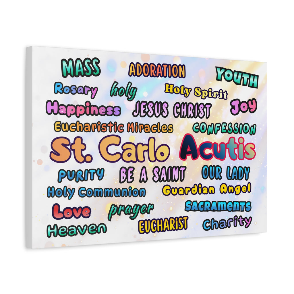 St. Carlo Acutis Inspirational Word Canvas