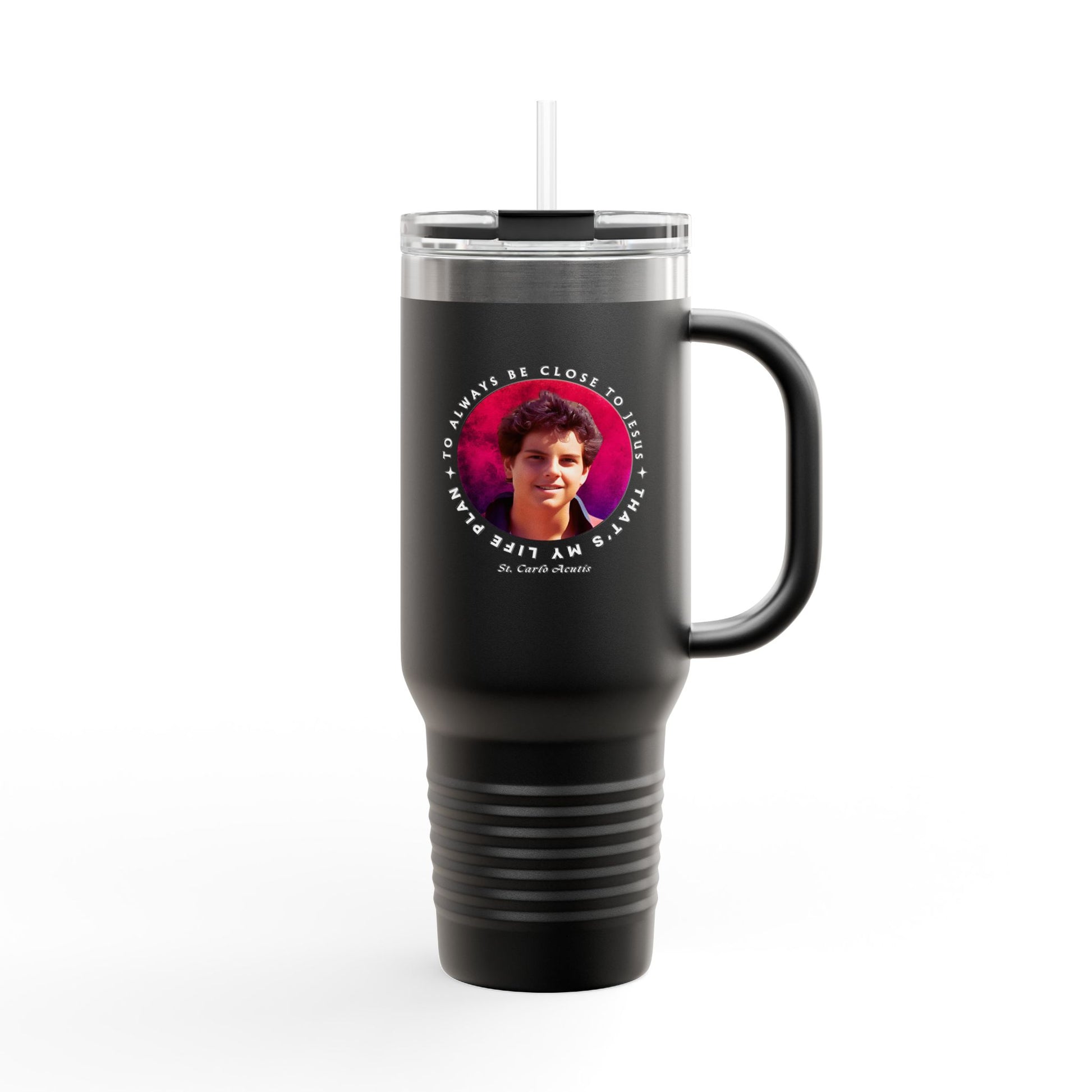 St. Carlo Acutis Insulated Travel Mug 'Close to Jesus' 40oz
