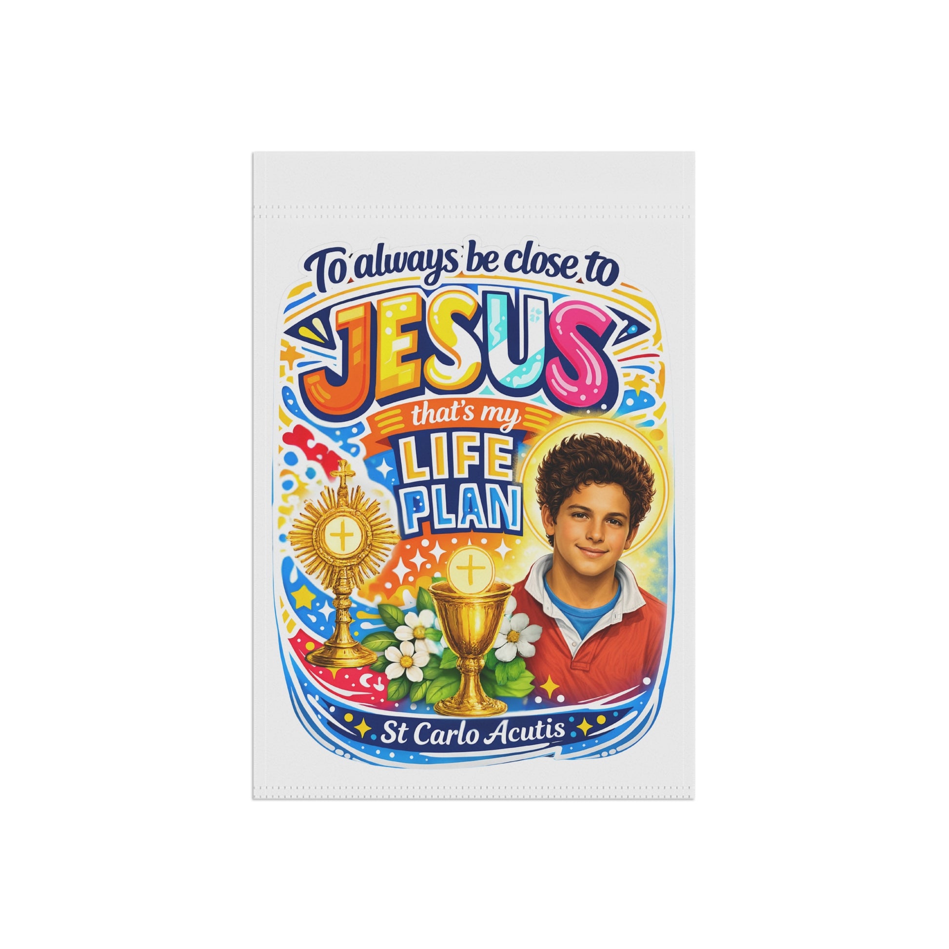 St. Carlo Acutis Vibrant Garden Flag & Banner