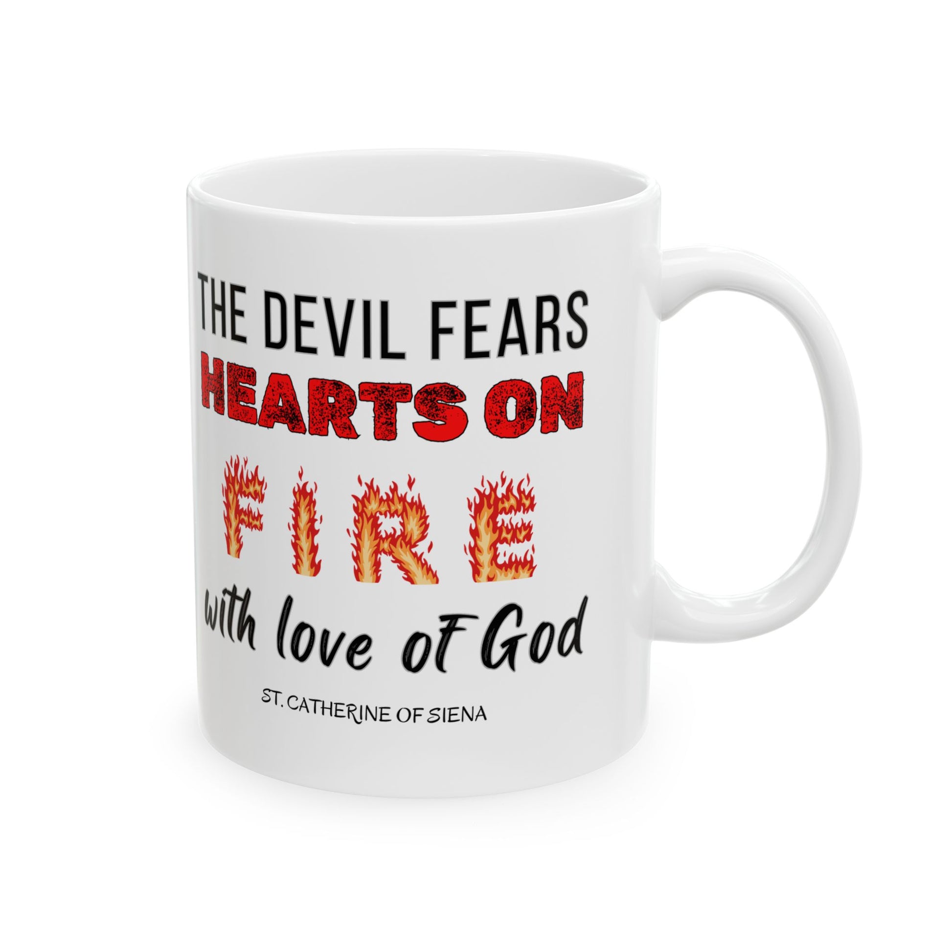 St. Catherine of Siena Hearts on Fire Catholic Mug (11oz, 15oz)