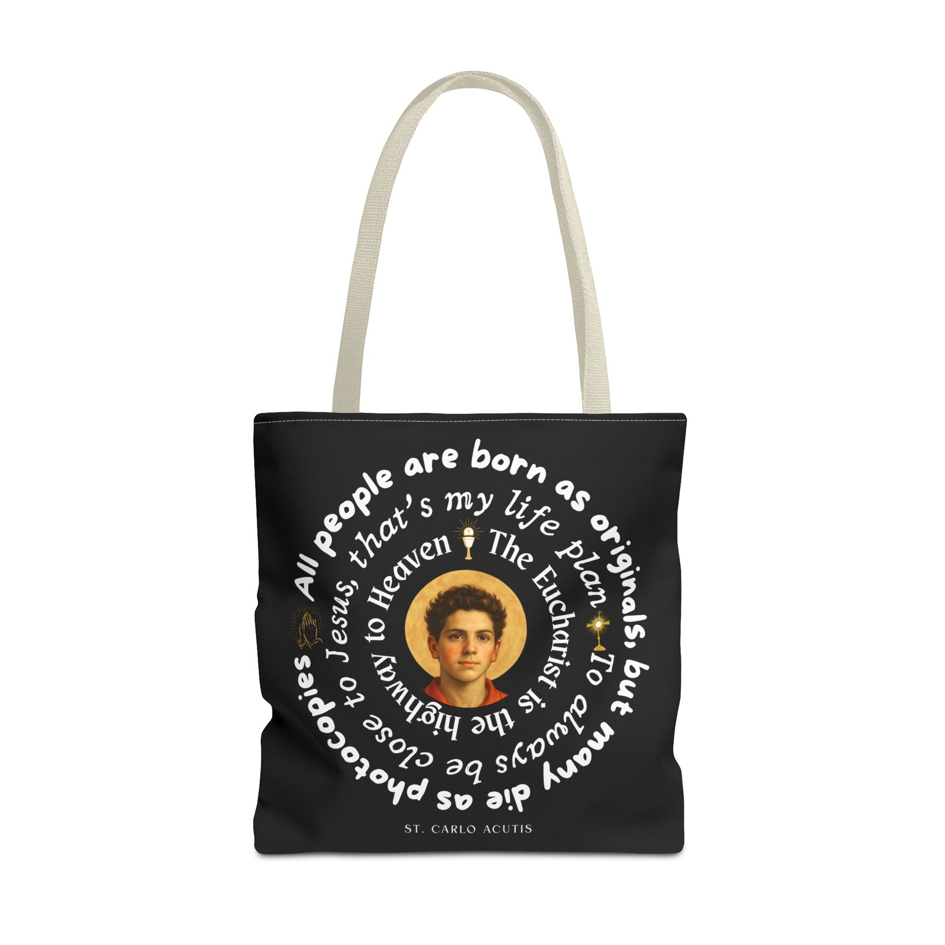St. Carlo Acutis Tote Bag -Black