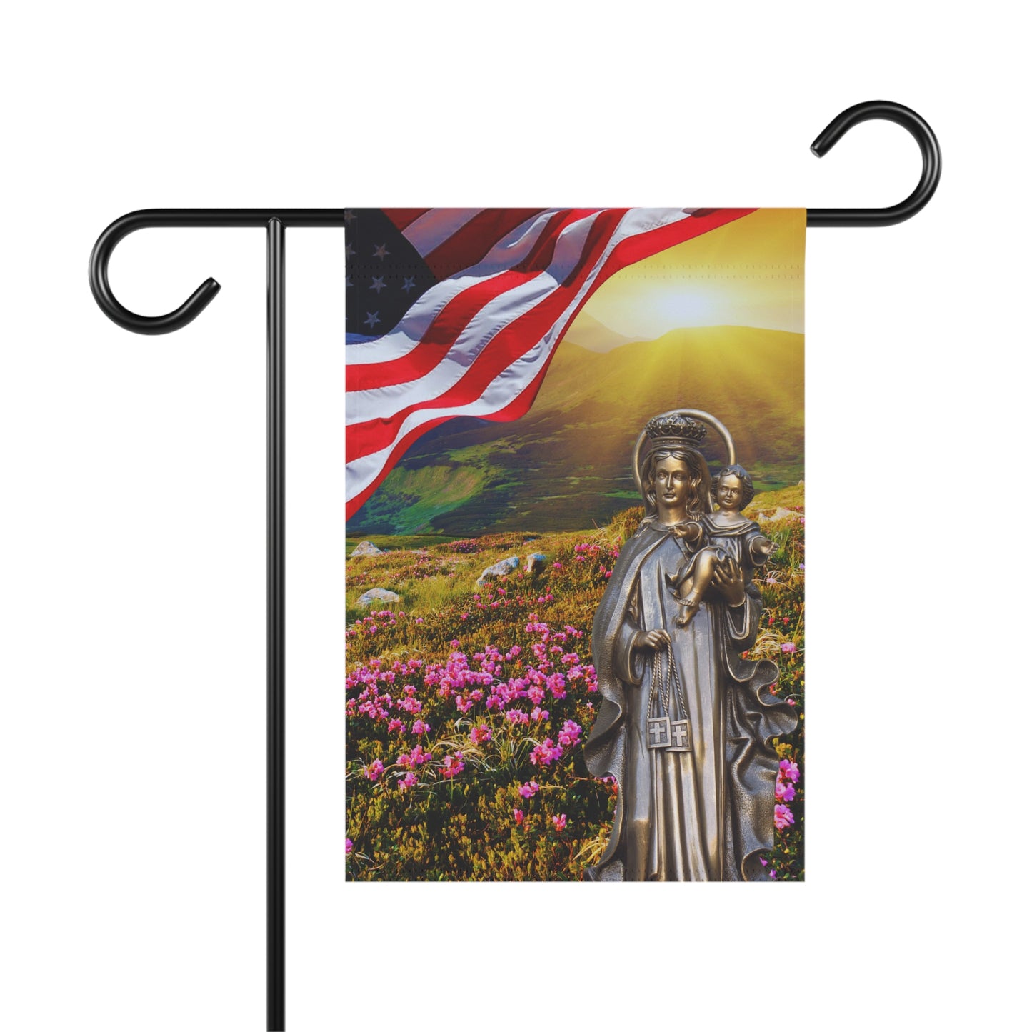 Blessed Virgin Mary Design 1 Patriotic Garden Flag