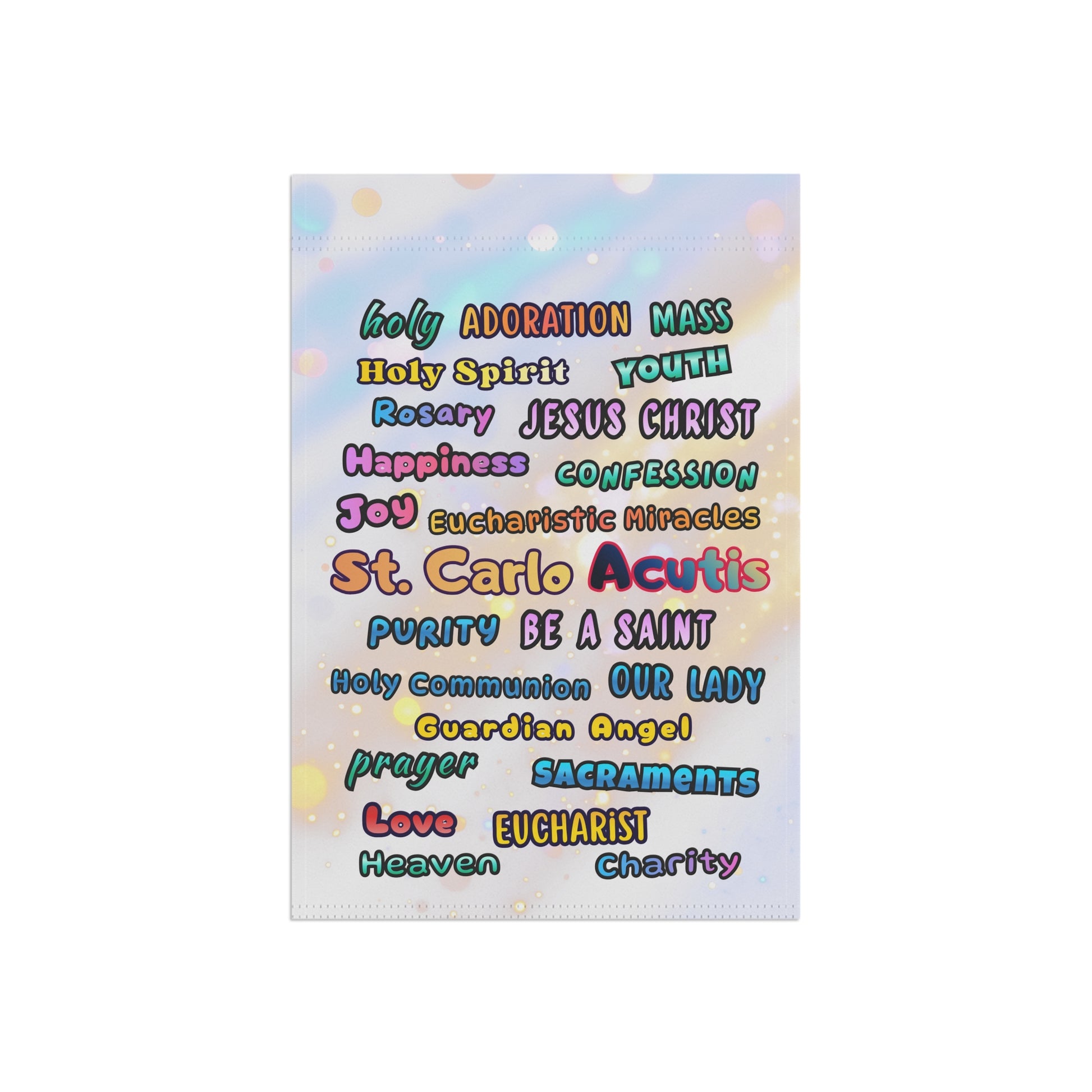 St. Carlo Acutis Inspirational Word Garden Flag — for Kids & Teens