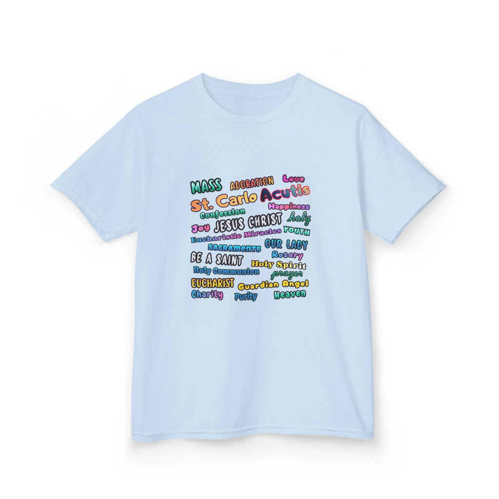 St. Carlo Acutis Inspirational Youth Word Cloud T-Shirt