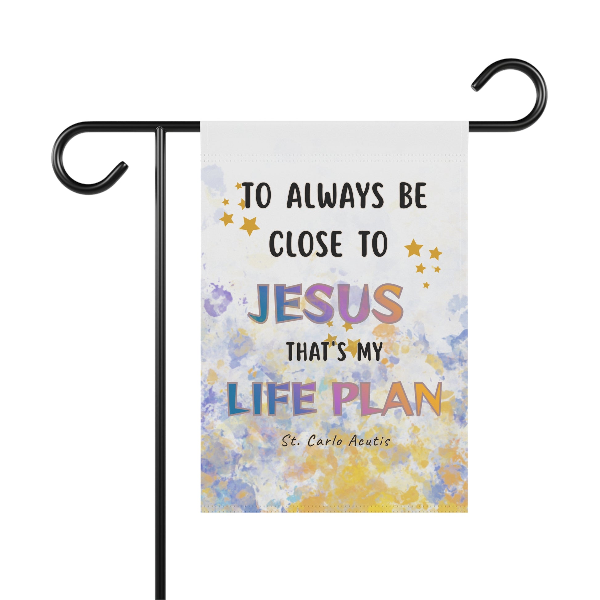St. Carlo Acutis Watercolor Garden Flag/ House Banner