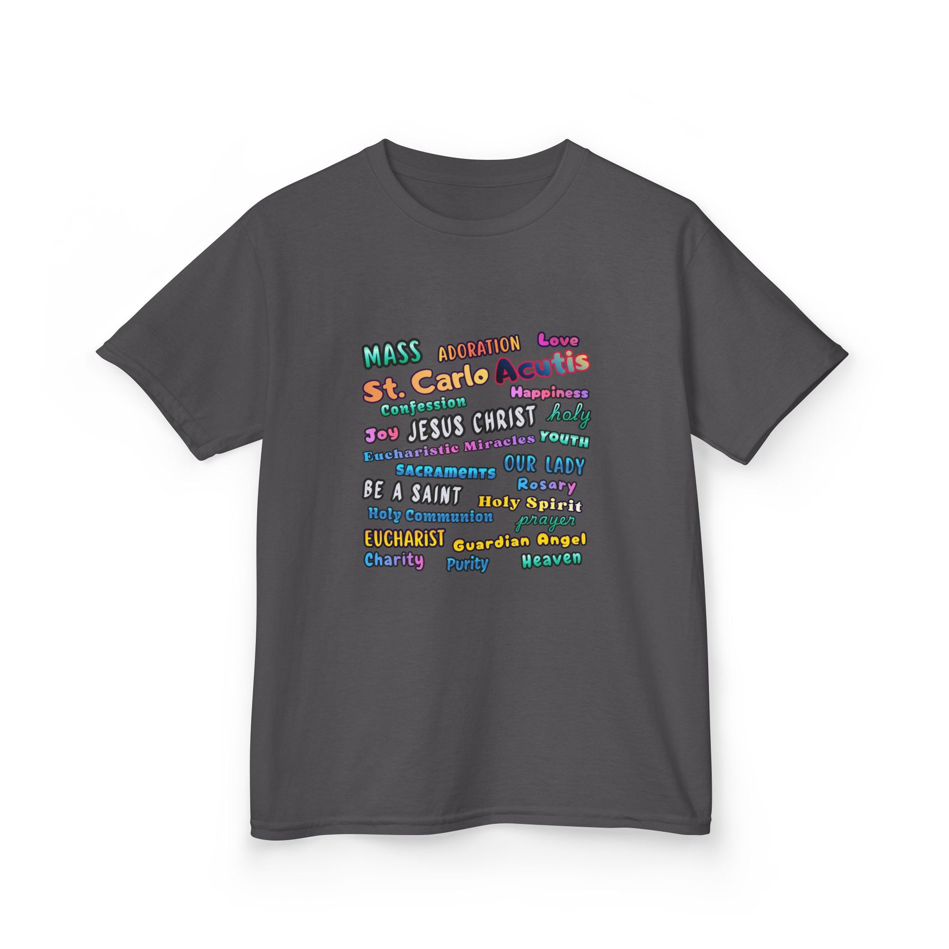 St. Carlo Acutis Inspirational Youth Word Cloud T-Shirt
