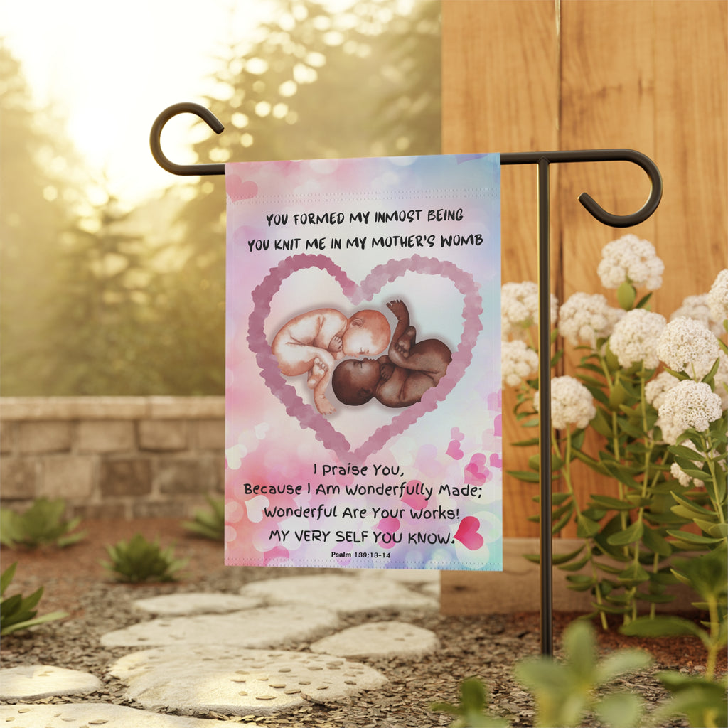 You Knit Me In My Mother’s Womb Pro-Life Garden Flag