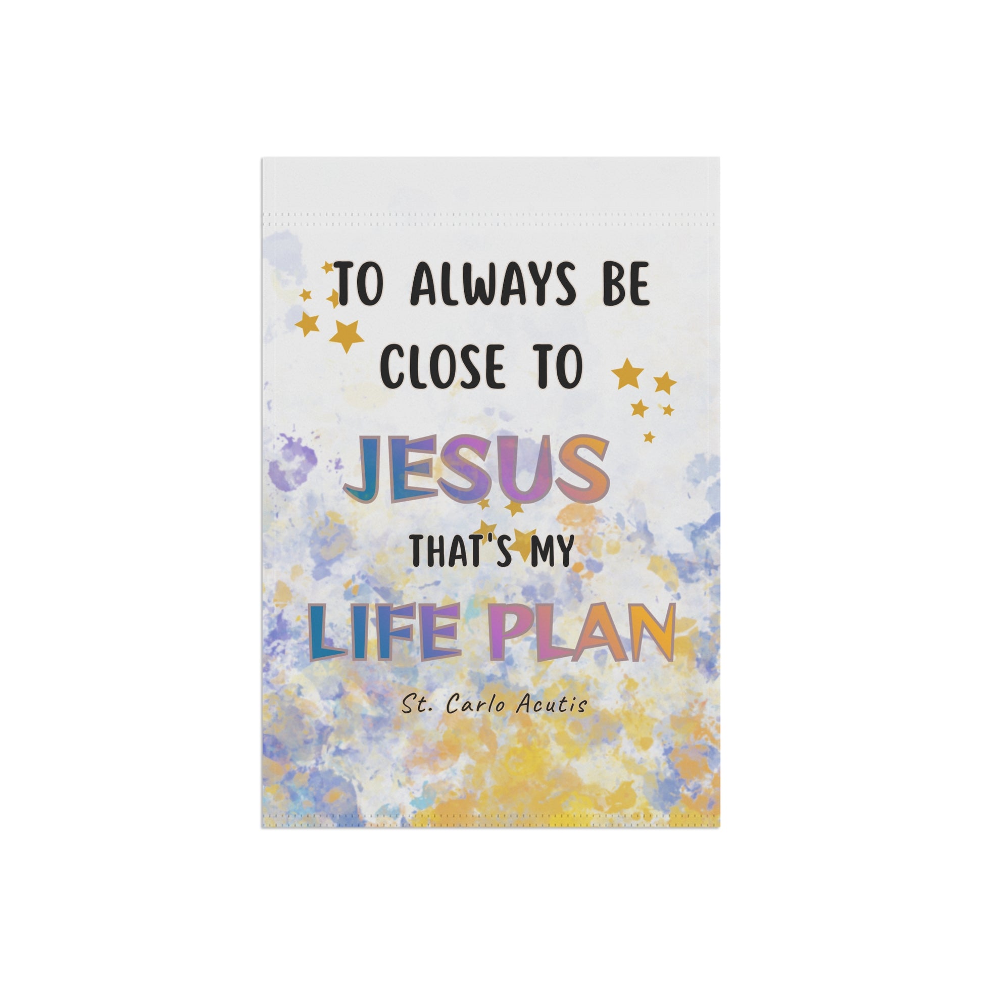 St. Carlo Acutis Watercolor Garden Flag/ House Banner