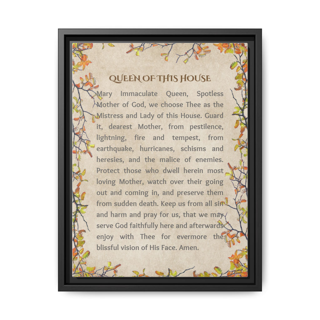 Daily Marian Prayer of Protection Framed- Queen of This House