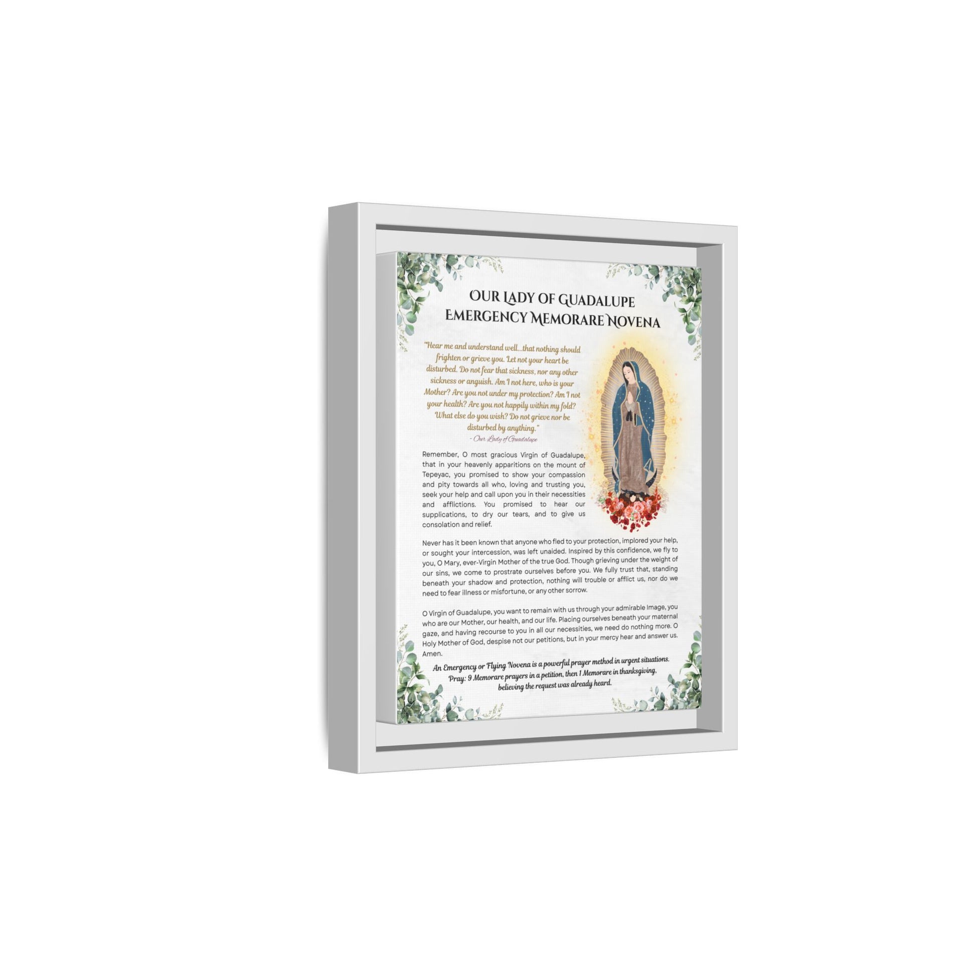 Our Lady of Guadalupe Emergency Memorare Novena, Framed (Multi-color)