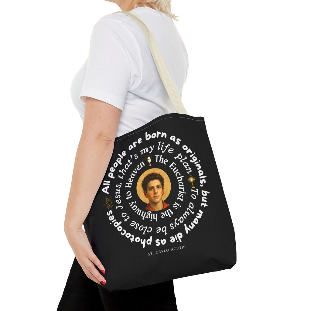 St. Carlo Acutis Tote Bag -Black