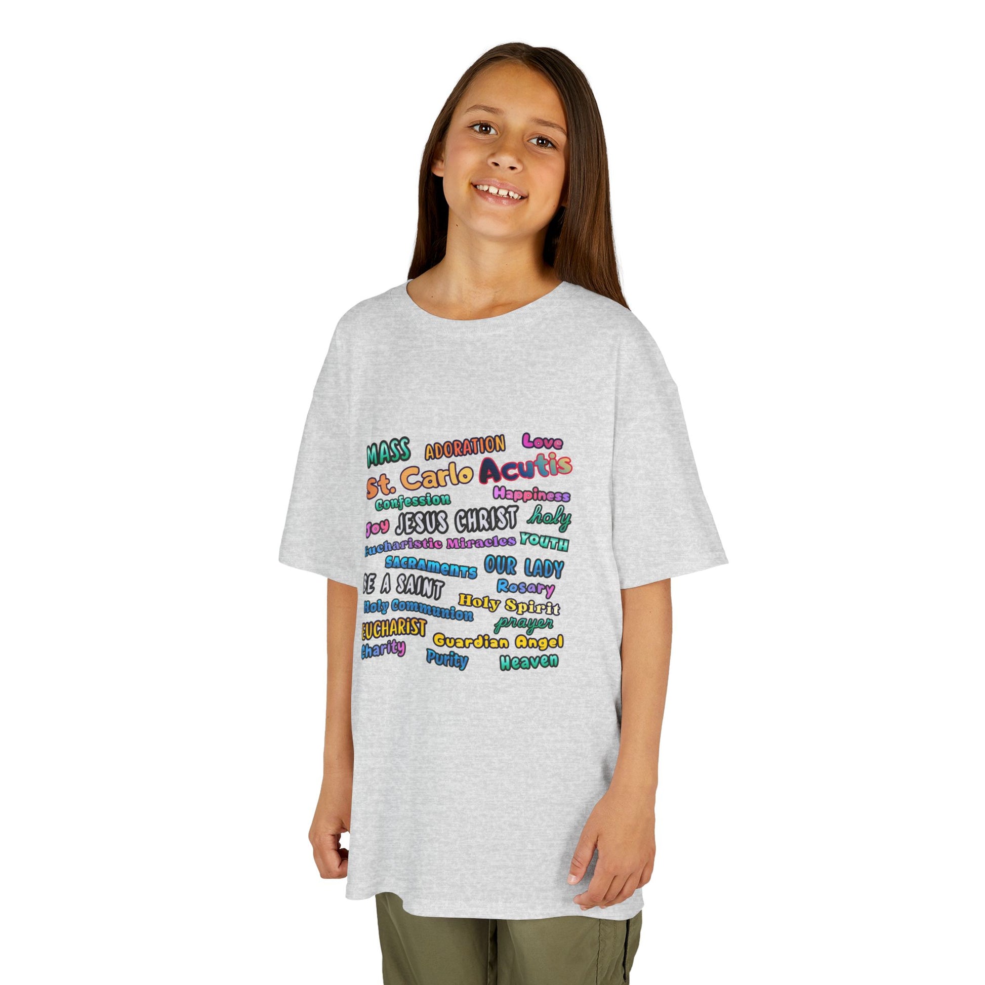St. Carlo Acutis Inspirational Youth Word Cloud T-Shirt